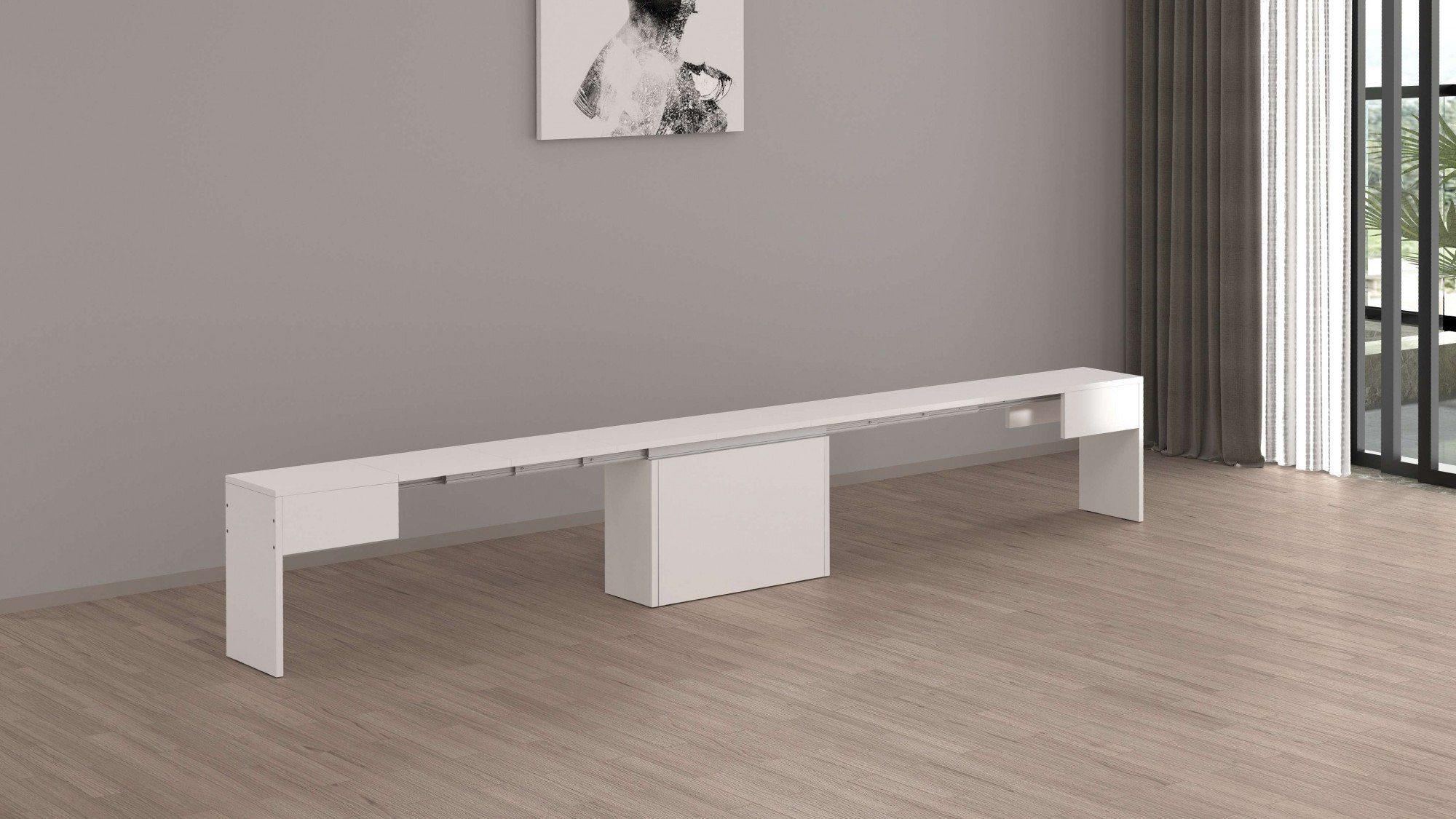INOSIGN Zitbank Praktika, Zitbank, Bank met uittrekfunctie, uittrekbaar van 66 naar 290 cm (1 stuk)