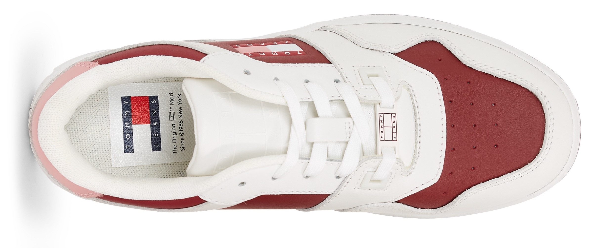 TOMMY JEANS Plateausneakers TJW RETRO BASKET TONAL LOGO , vrijetijdsschoen, lage schoen, veterschoen met zijlijk logovlag