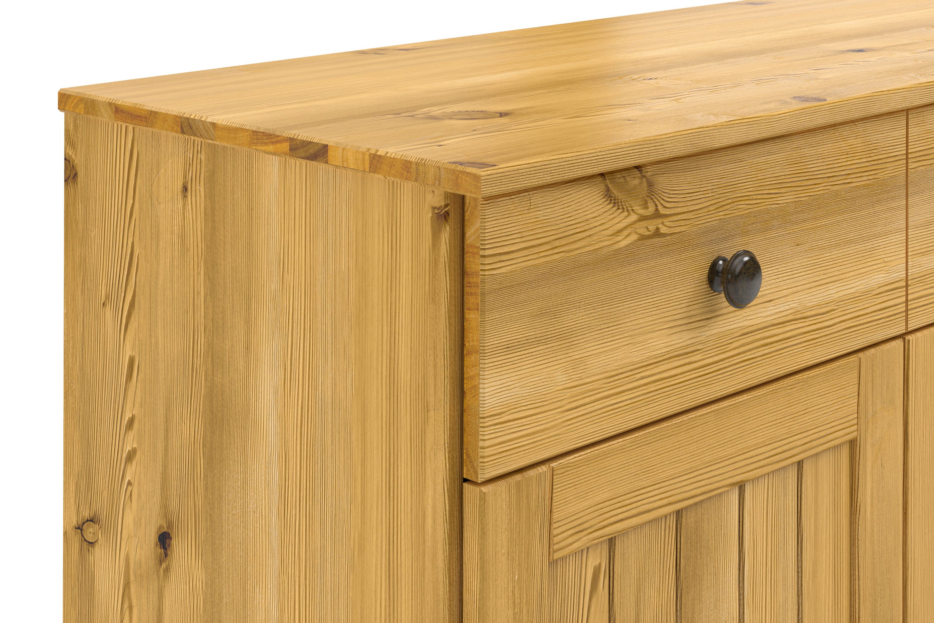 Home affaire Sidetable Alby2 Met 3 deuren, 3 lades en metalen grepen, breedte 125 cm