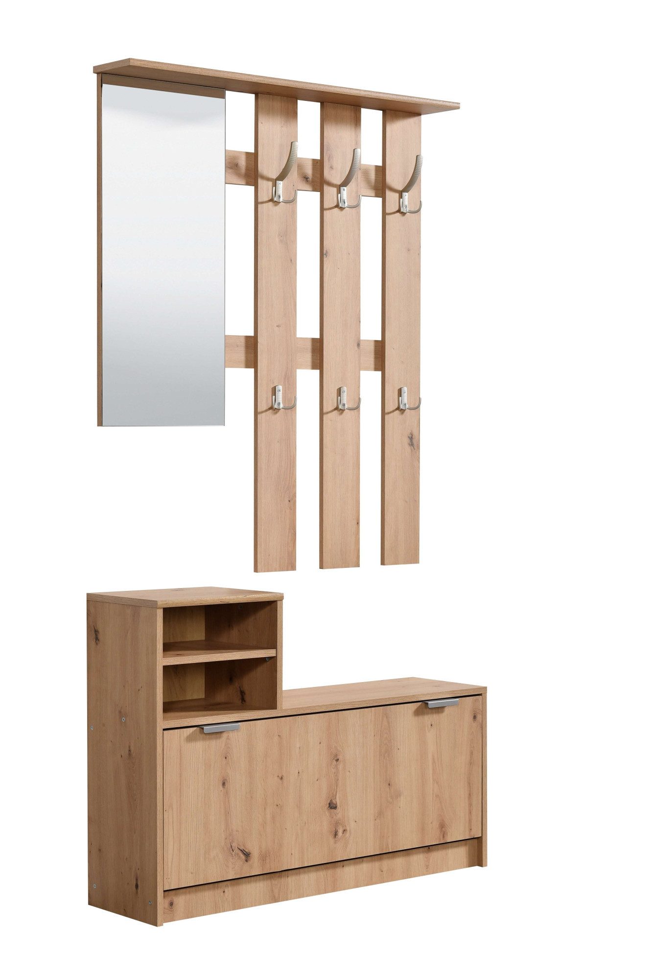 INOSIGN Halmeubelset Ravenna halgarderobe, dielenkast, compacte garderobe, breedte 100 cm (complete set, 2-delig)