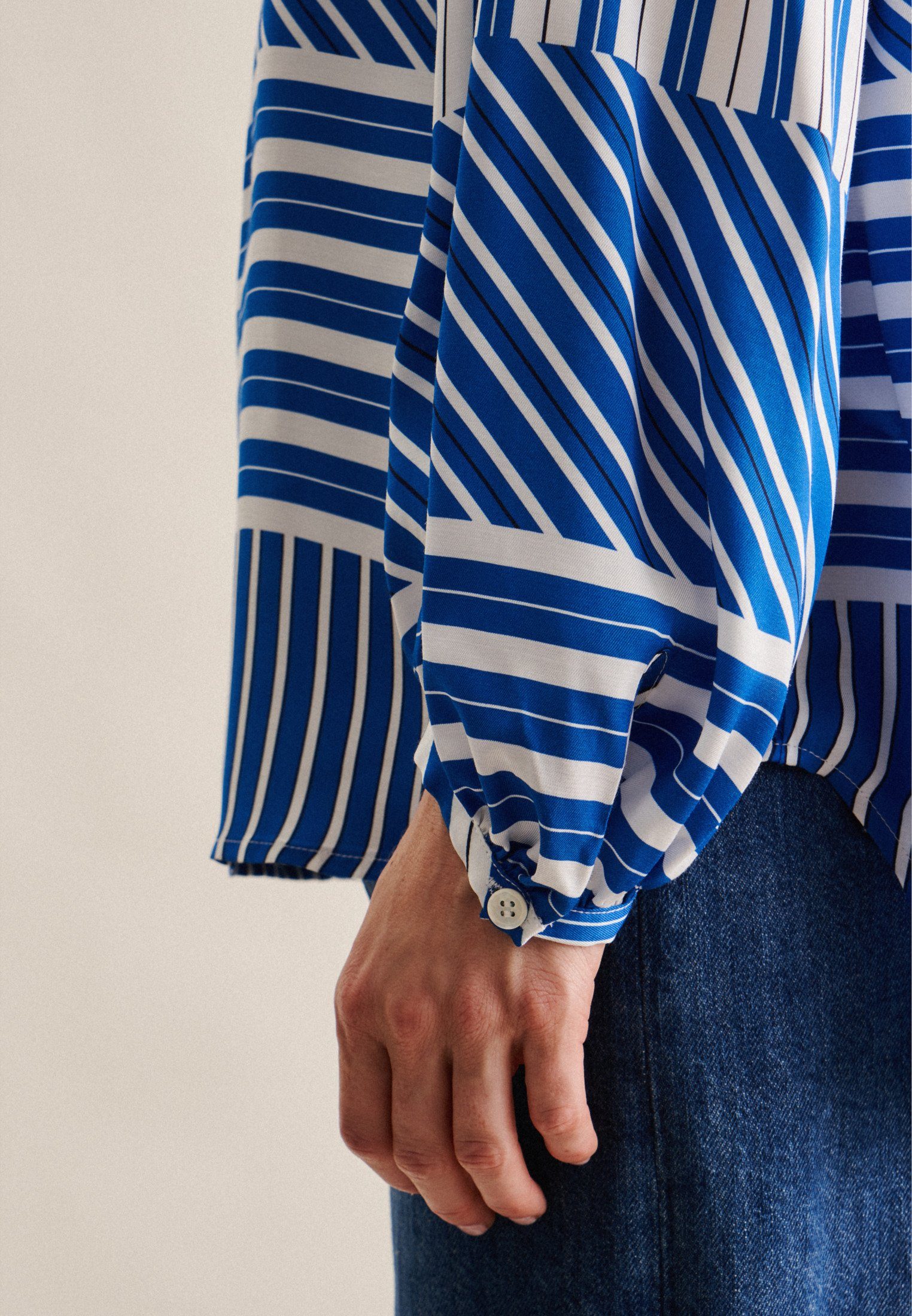 seidensticker Klassieke blouse Zwarte roos Tunika met geplaatste strepen