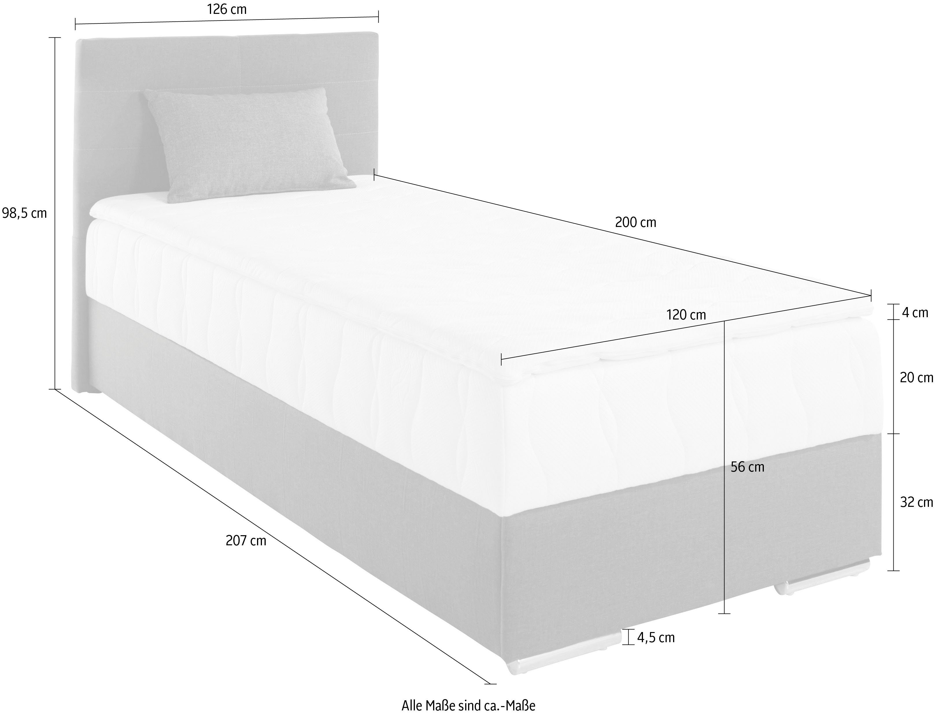 COTTA Boxspring Tom met bedkist, topmatras en sierkussen
