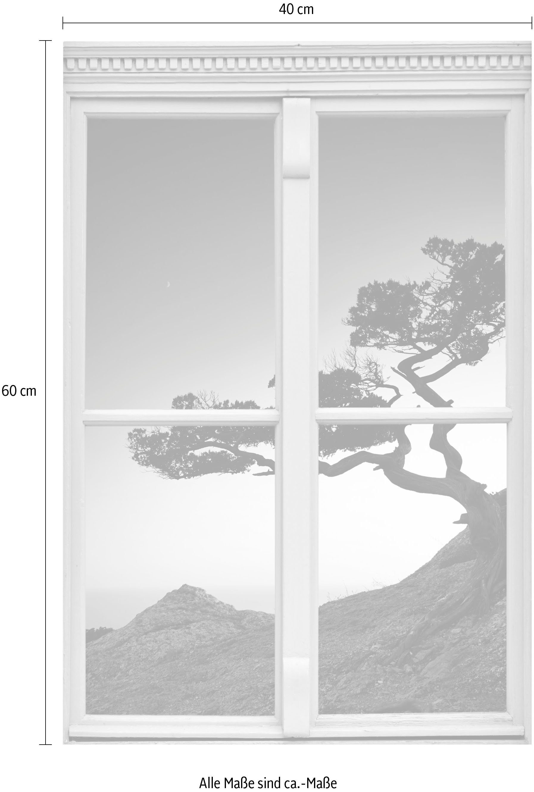 queence Wandfolie Kust Muursticker, muurdecoratie, zelfklevend, 3D, raam