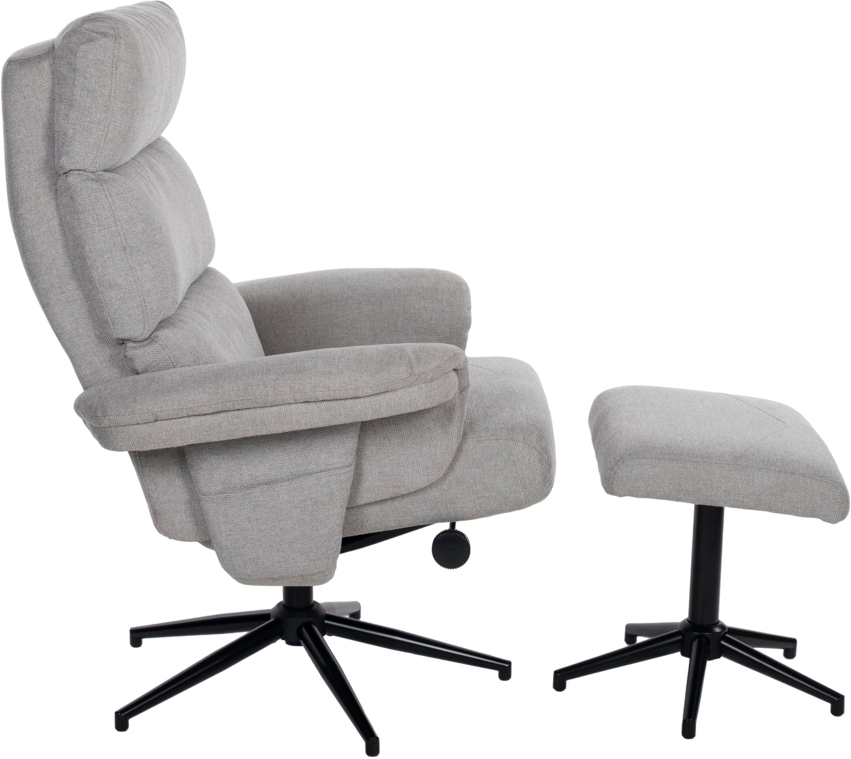 Duo Collection Relaxfauteuil Zalea met voetenbank en relaxfunctie, 360 graden draaibaar