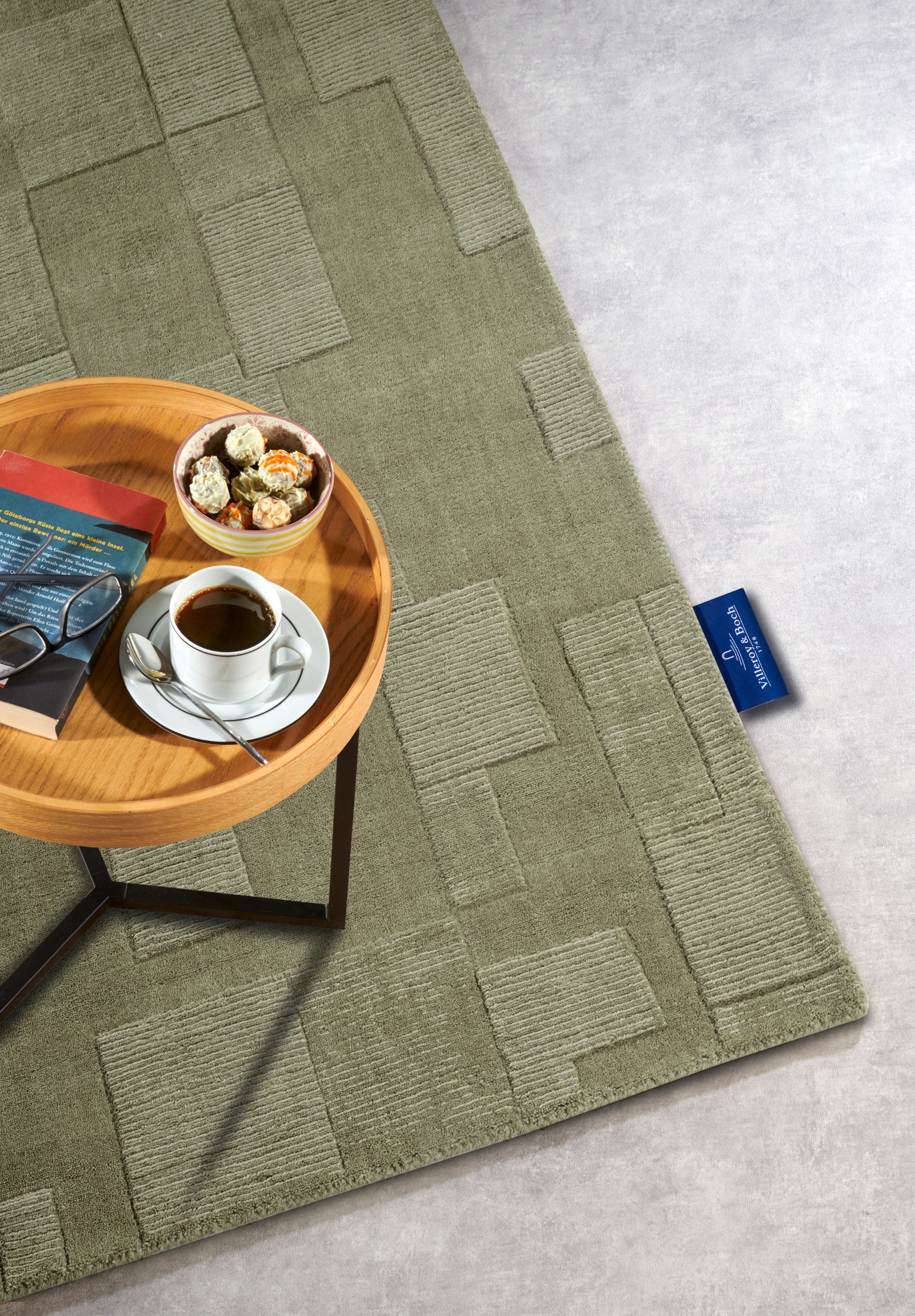 Villeroy & Boch Wollen kleed Wilhelmine Loper, handgeweven, wol, natuur, woonkamer, geometrie, boho
