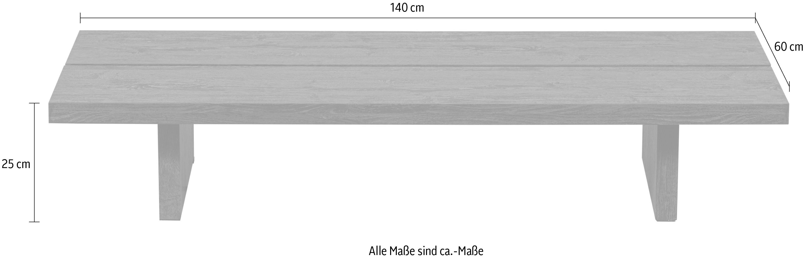 WOOOD Salontafel Lion Bijzettafel, rechthoekige vorm, H 25 cm x B 140 cm