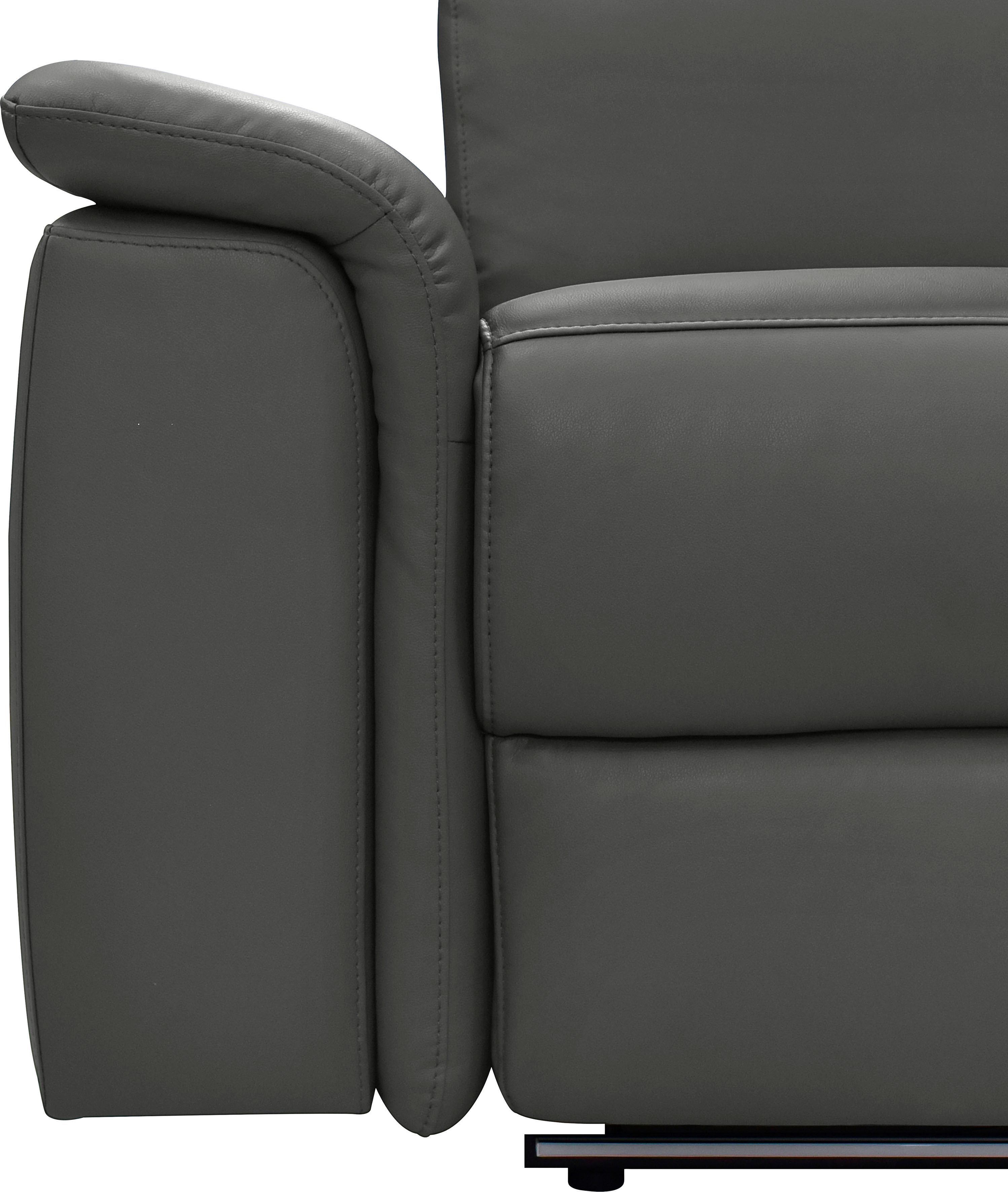 Places of Style Hoekbank Pareli, L-model, 259 cm, met récamier, echt leer, imitatieleer, weefstof