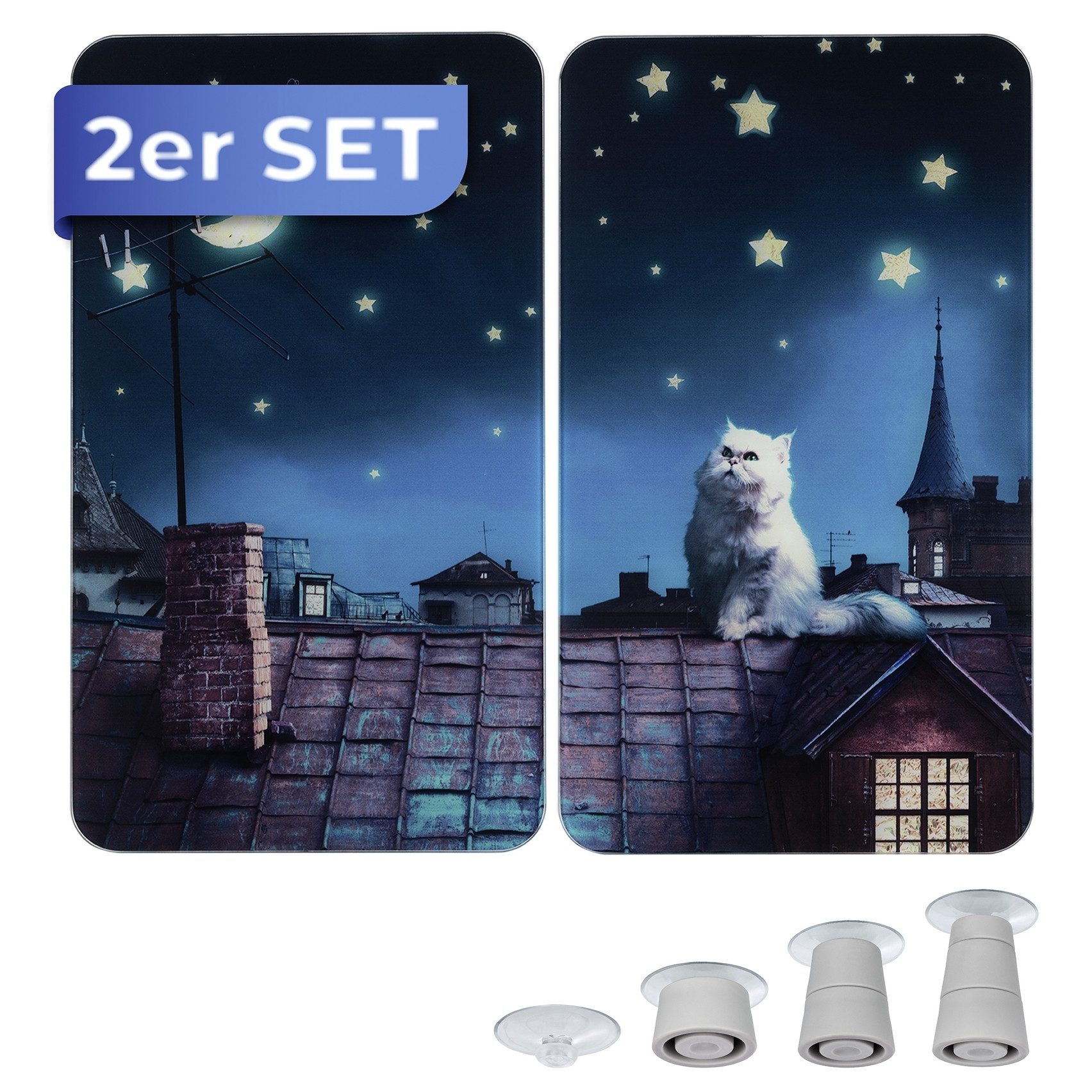 Maximex Kookplaatdeksel Universeel Model Maan Kat (set, 2-delig)