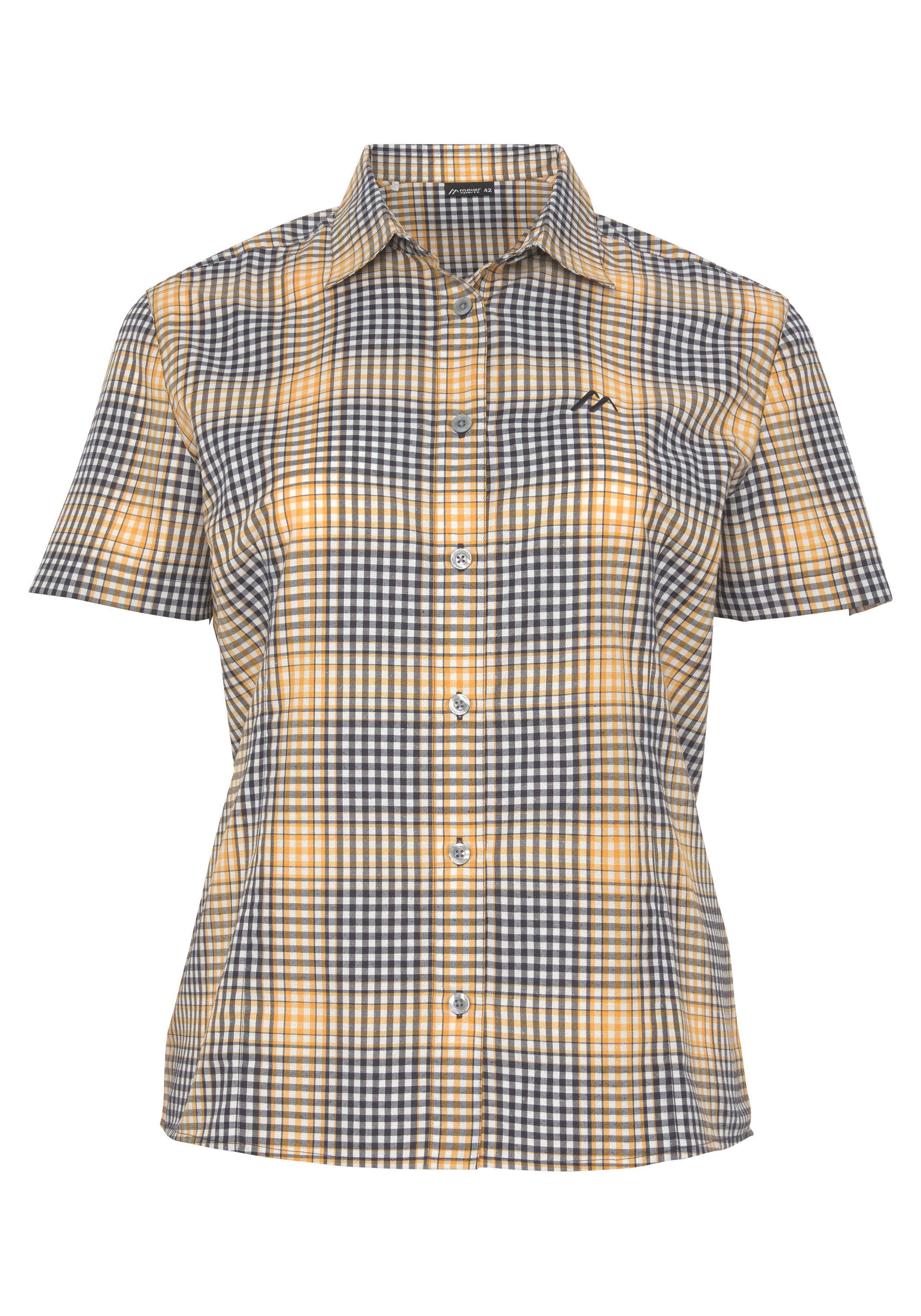 Maier Sports Geruite blouse met overhemdkraag