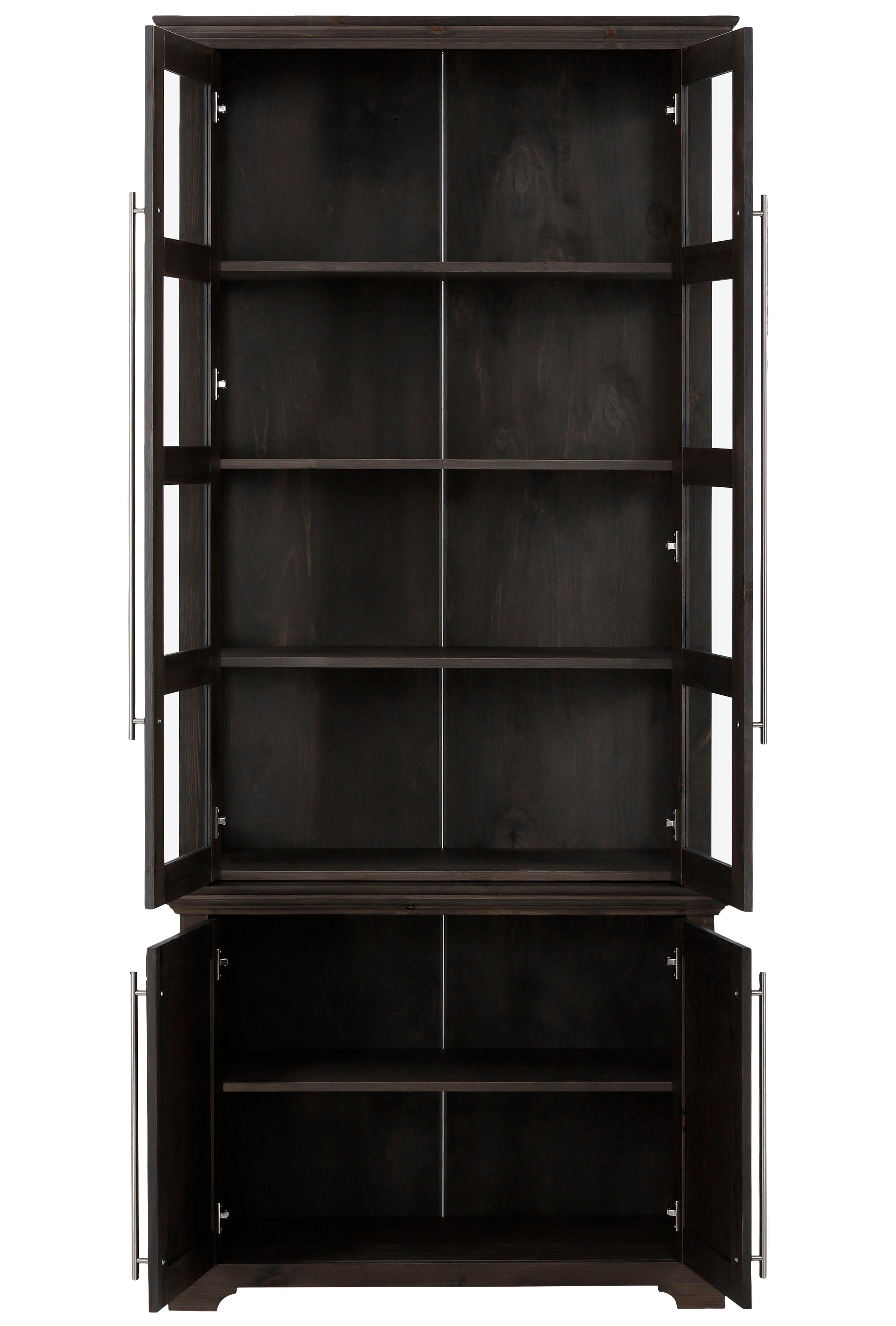 Home affaire Vitrinekast Meliss van massieve dennen, fsc® breedte 94 cm