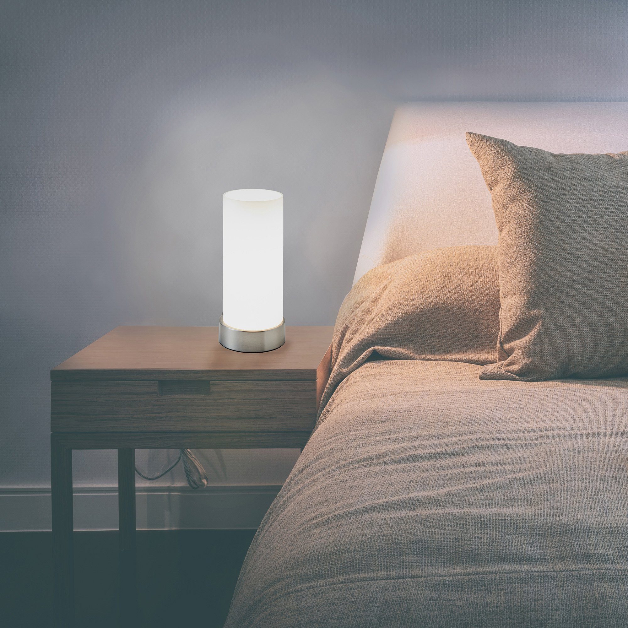 B.K.Licht Tafellamp ISA LED tafellamp, aanraaksensor, dimbaar, touch dimmer nachttafellamp