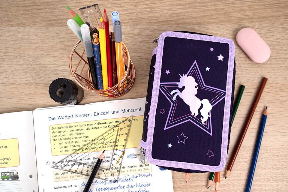 Scooli Etui Tripledecker, Dreamland gevuld, inclusief set vierkant