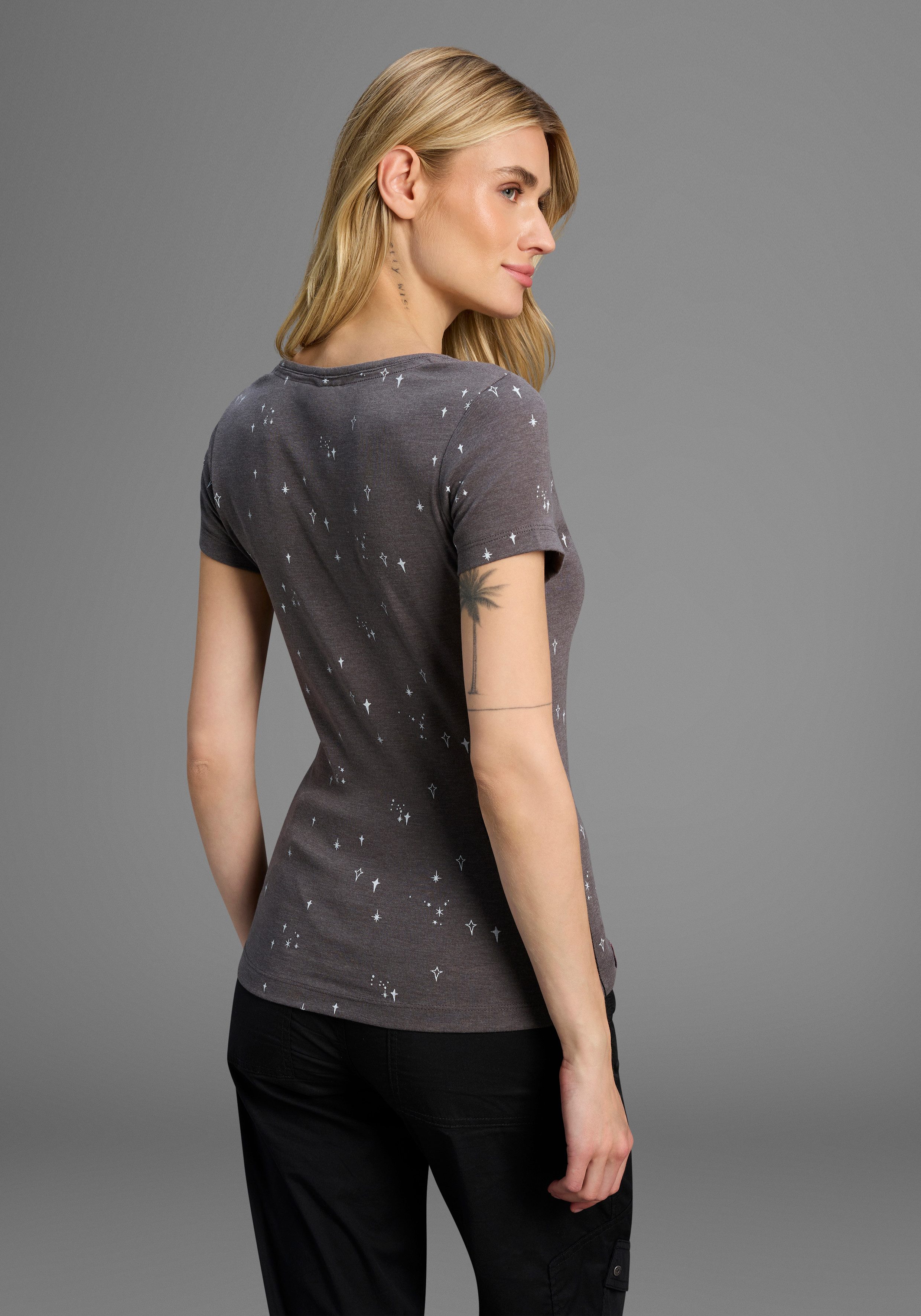 KangaROOS T-shirt Korte mouwen, zeer figuurvolgend, met contraststiksels