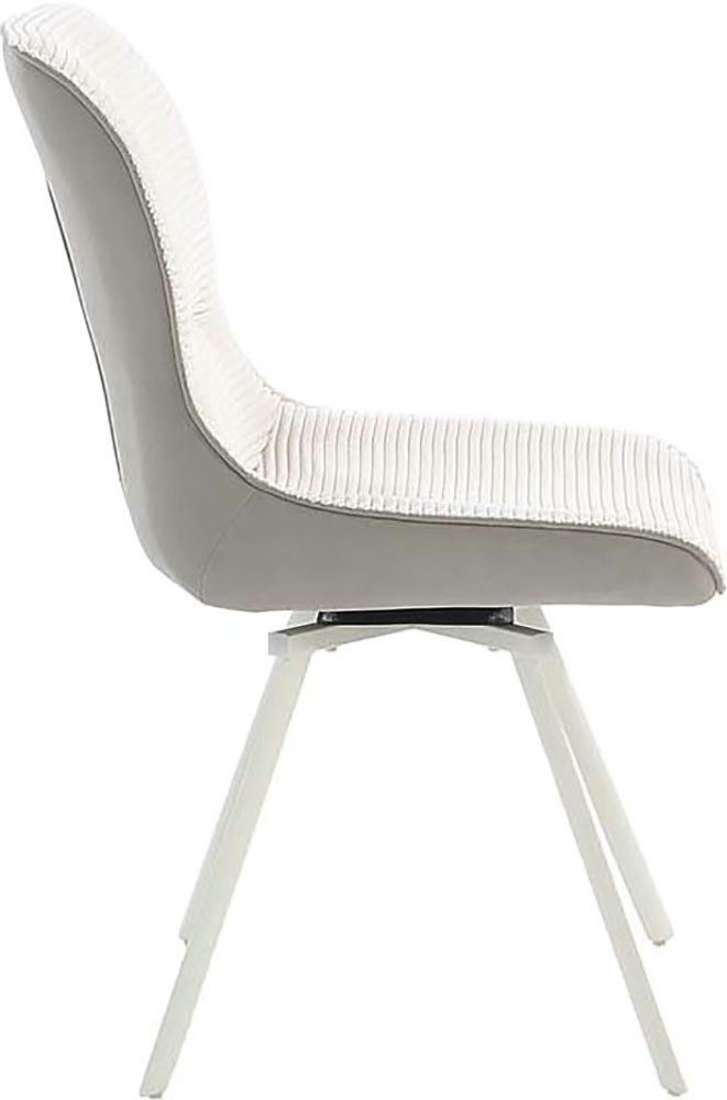 Jockenhöfer Gruppe Stoel met 4 poten Mellum Inclusief draaifunctie (360° draaibaar), bekledingsstof cord (set, 2 stuks)