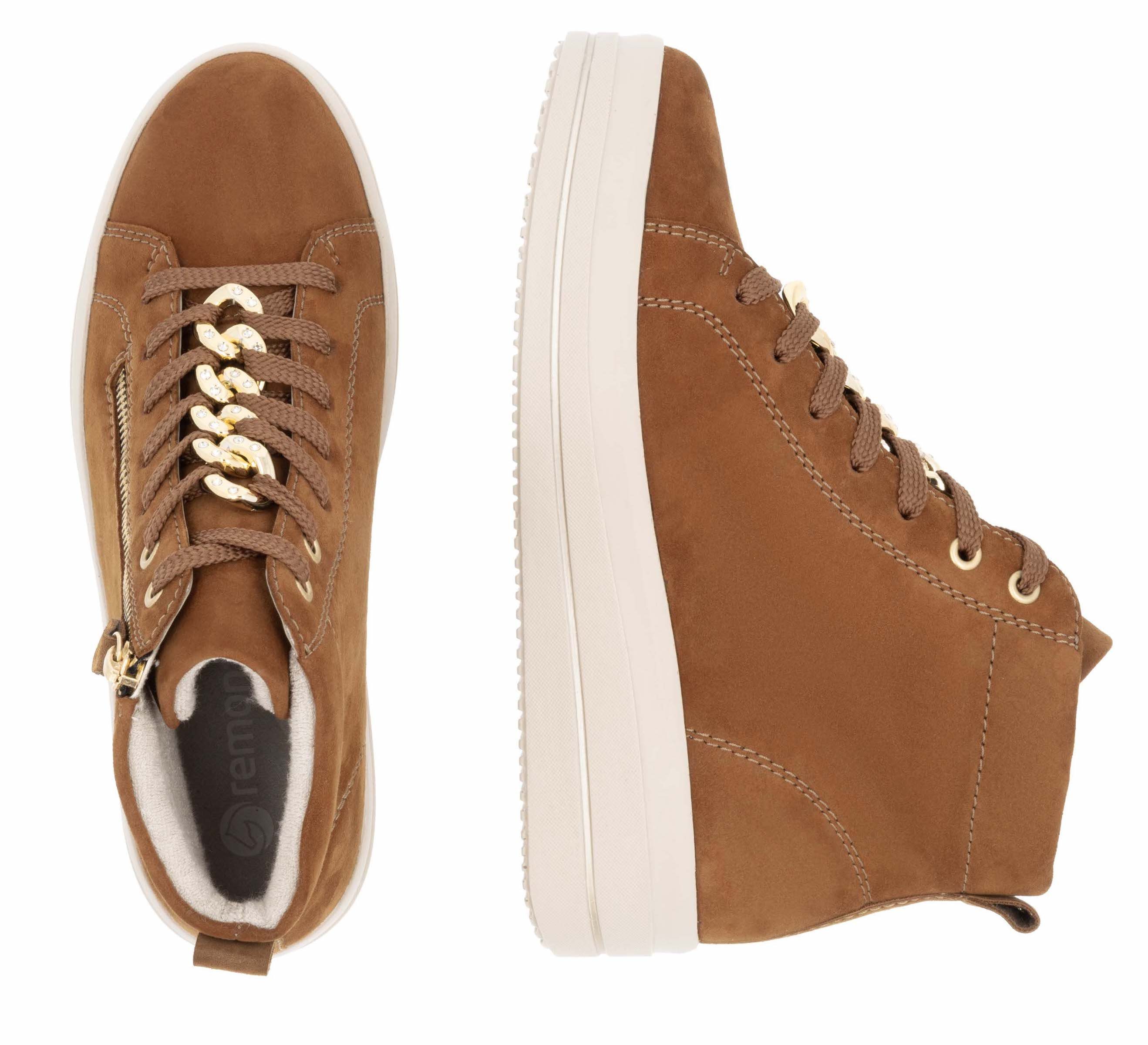 Remonte Plateausneakers Elisabeth Hurley-Collection vrijetijdsschoen, high-top sneaker, veterschoen, zijrits