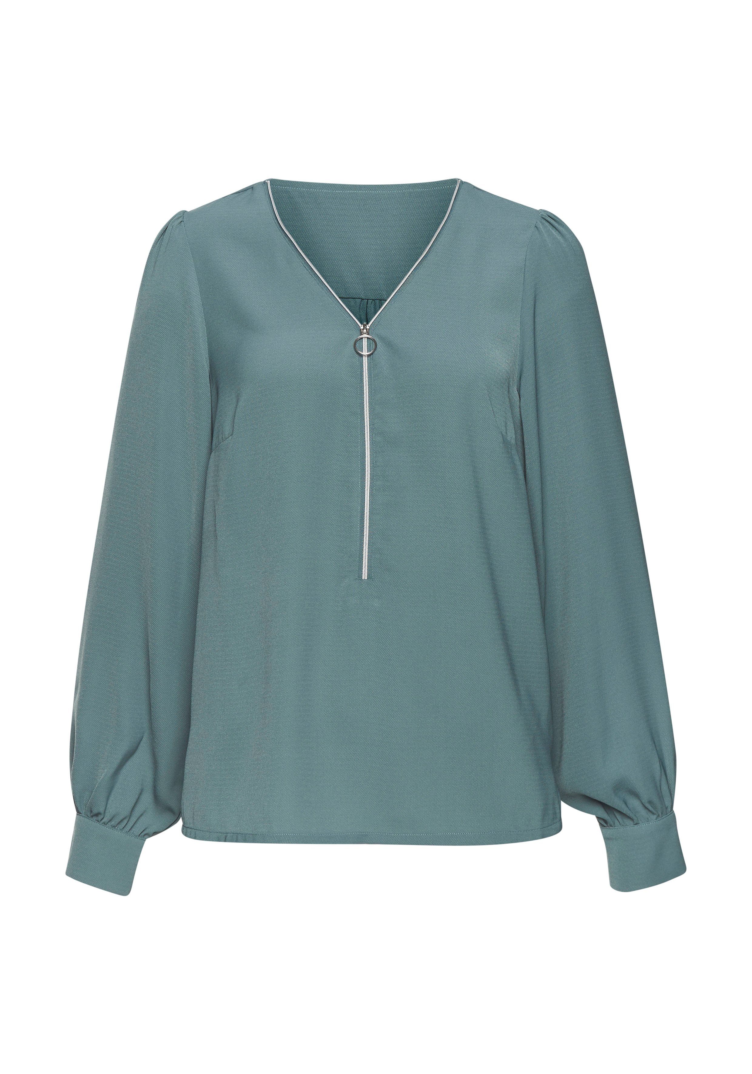 Lascana Blouse met lange mouwen met ritsdetail, elegante damesblouse