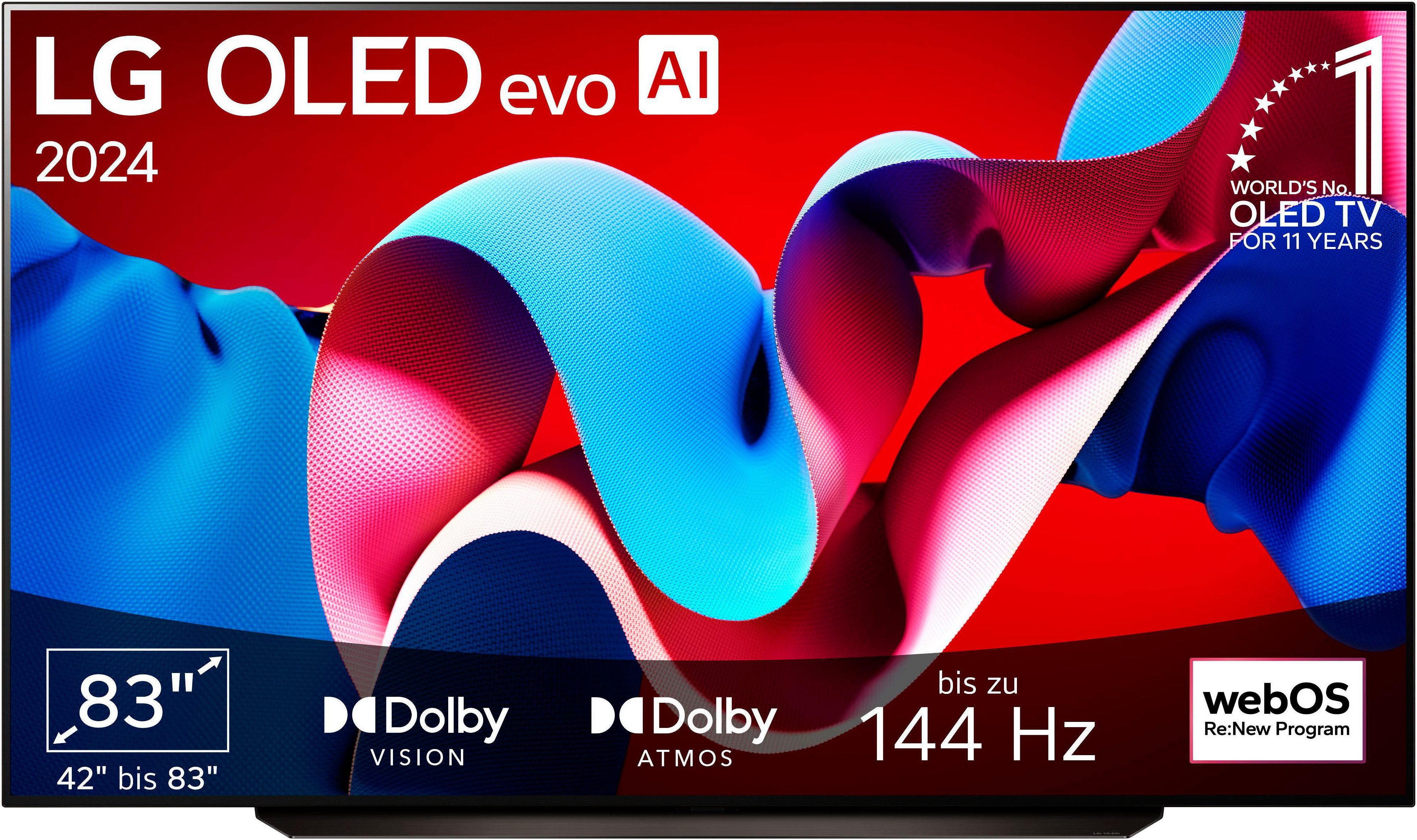 LG Electronics OLED83C47LA 4K OLED evo TV OLED-TV 210 cm 83 inch Energielabel F (A G) CI+*, DVB-C, D