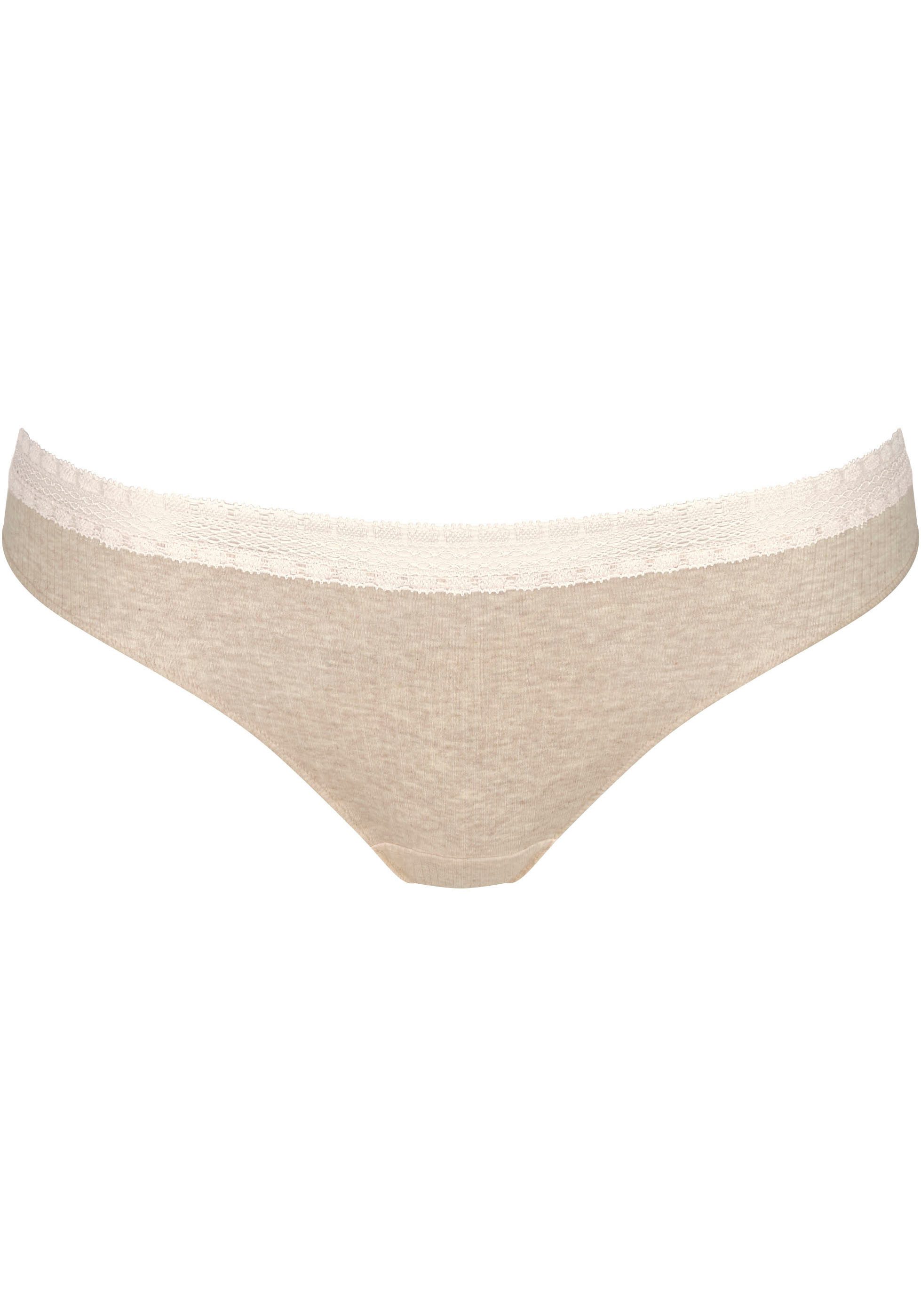 Sloggi Slip GO Ribbed R Brazil C2P zachte ribstof met kantafwerking (2 stuks, Set van 2)