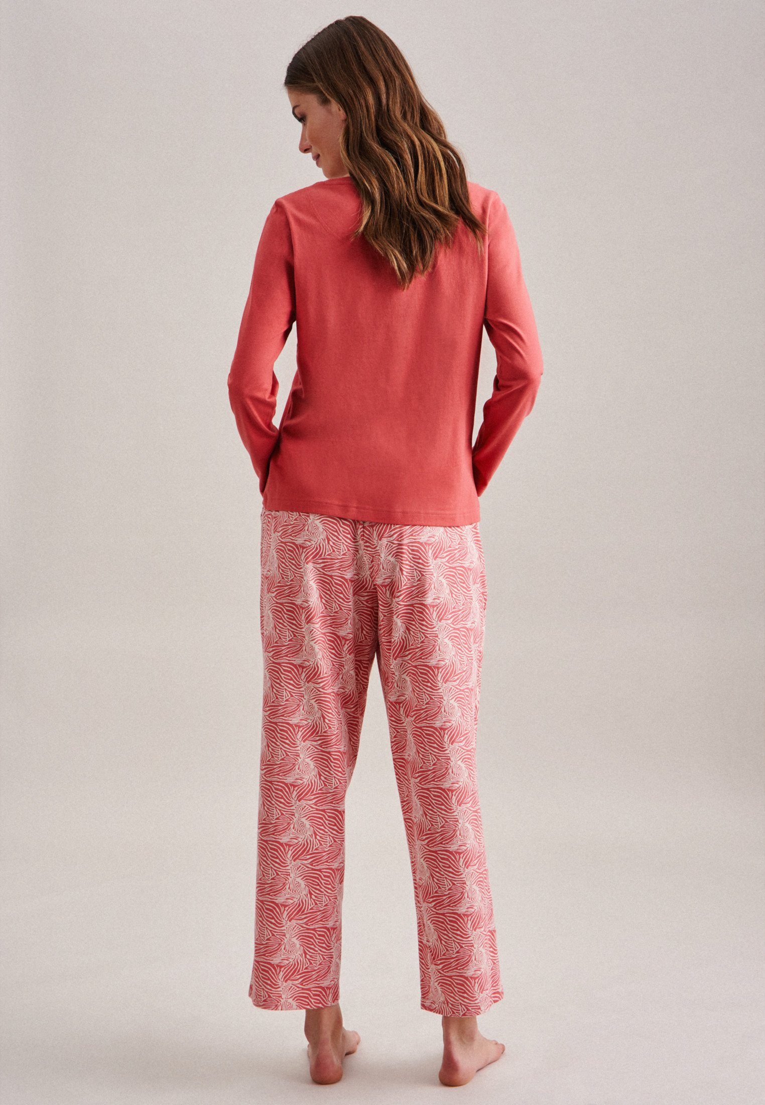 seidensticker Pyjama Zwarte roos