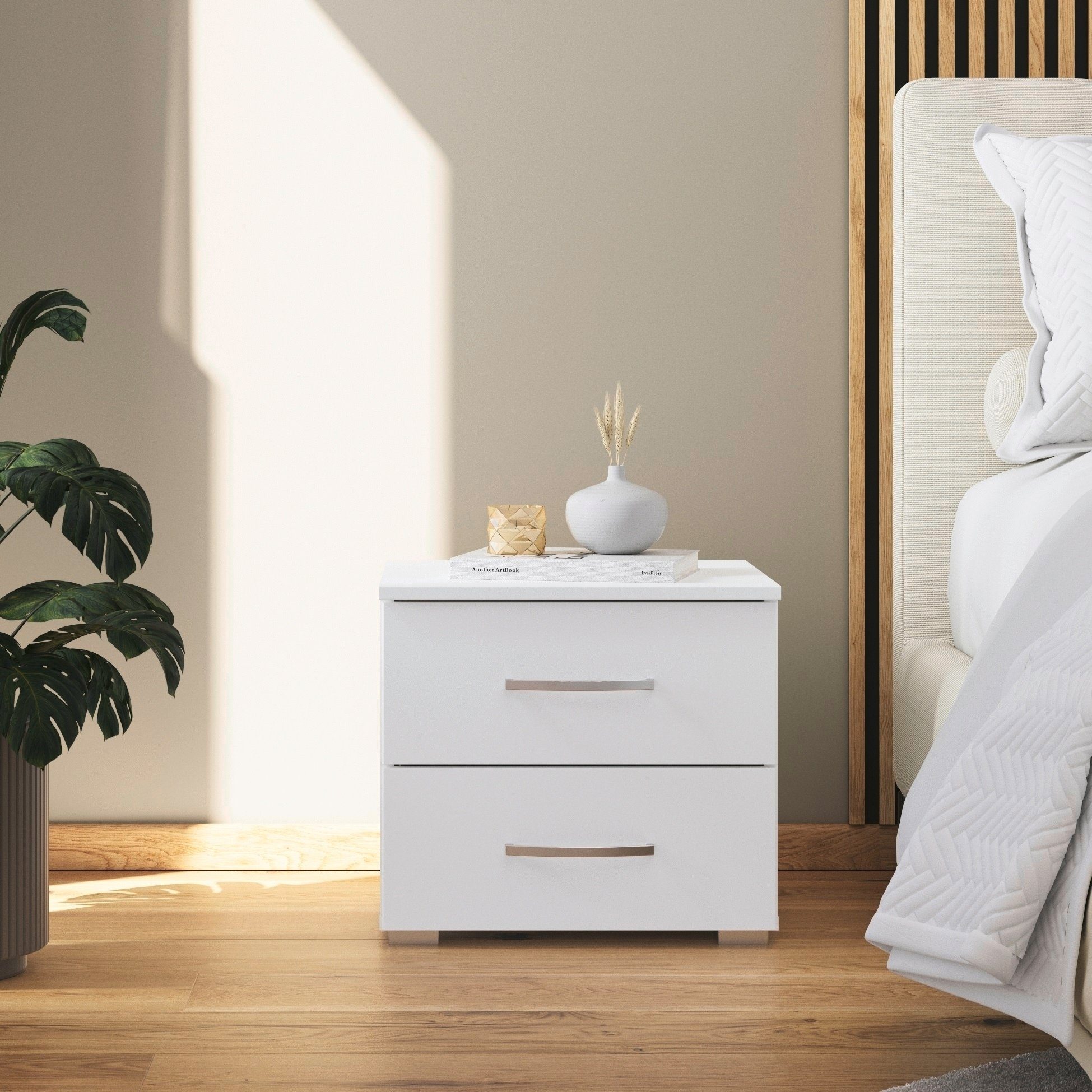 rauch Nachtkastje Pure by Aditio in minimalistisch design, 2 laden met soft-closefunctie