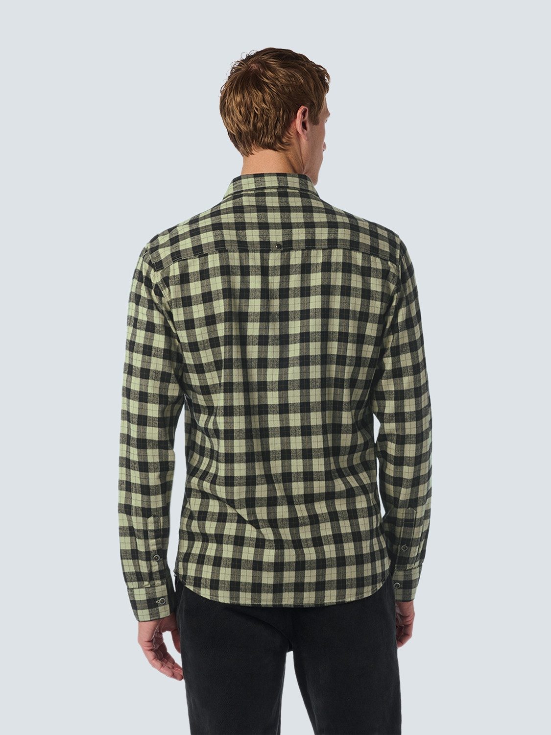 NO EXCESS Overhemd met lange mouwen geruit en met hoogwaardige viscose