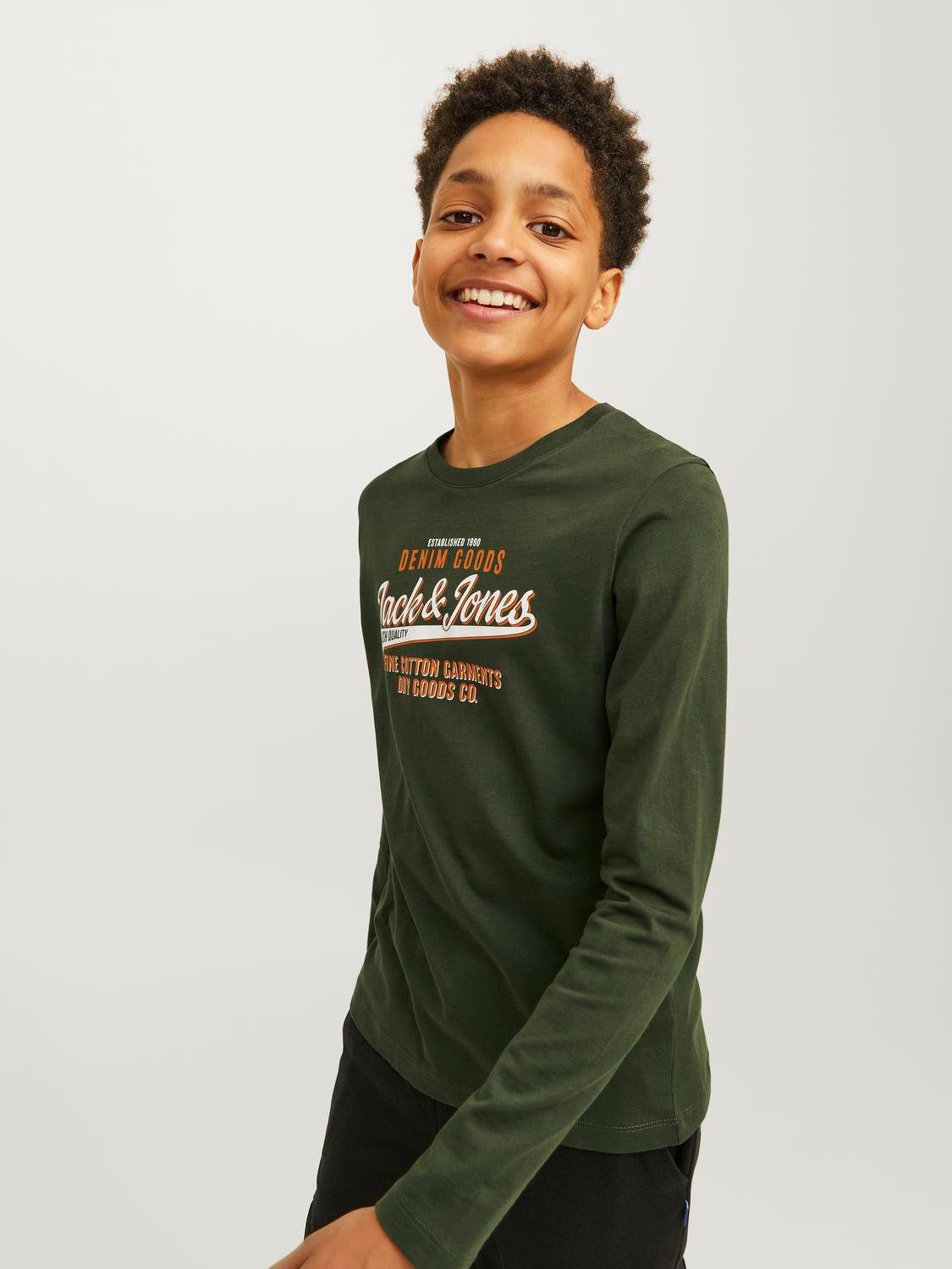 Jack & Jones Junior Shirt met lange mouwen JJELOGO TEE LS O-NECK 2 COL NOOS JNR