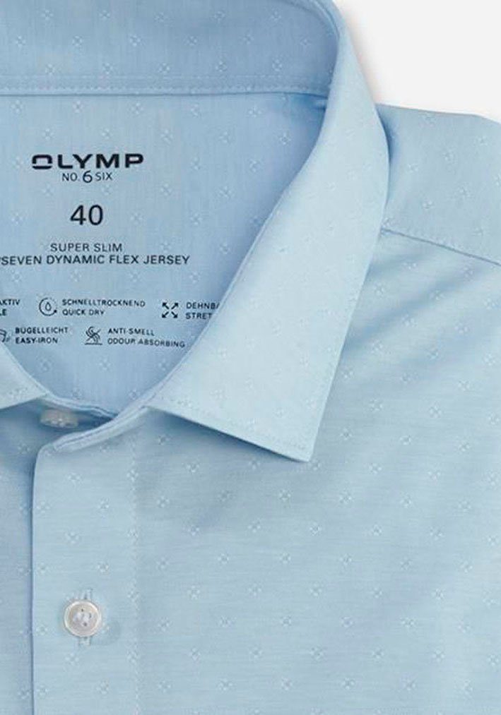 OLYMP Overhemd met lange mouwen No. Six 24/Seven super slim jersey overhemd