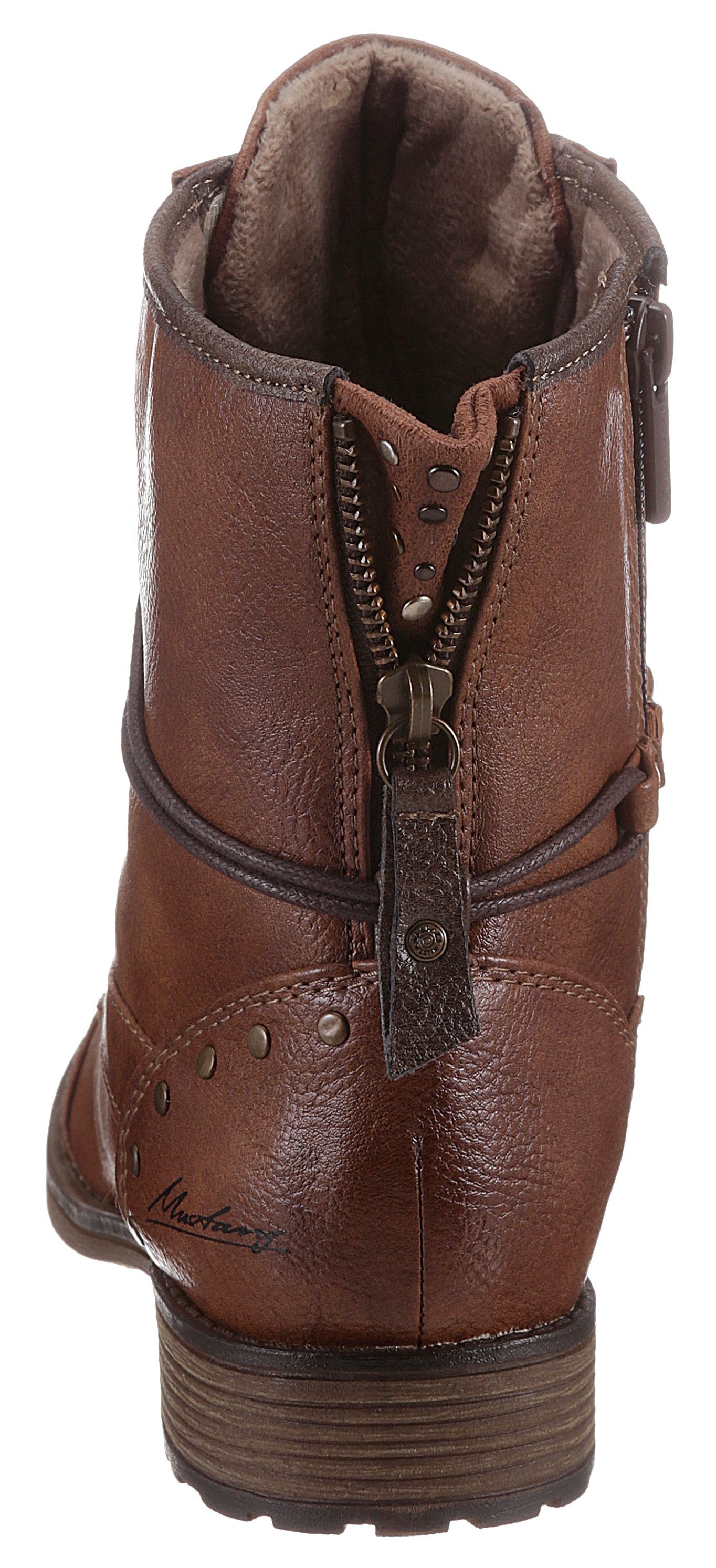 Mustang Shoes Veterlaarsjes met vetersluiting om de schacht