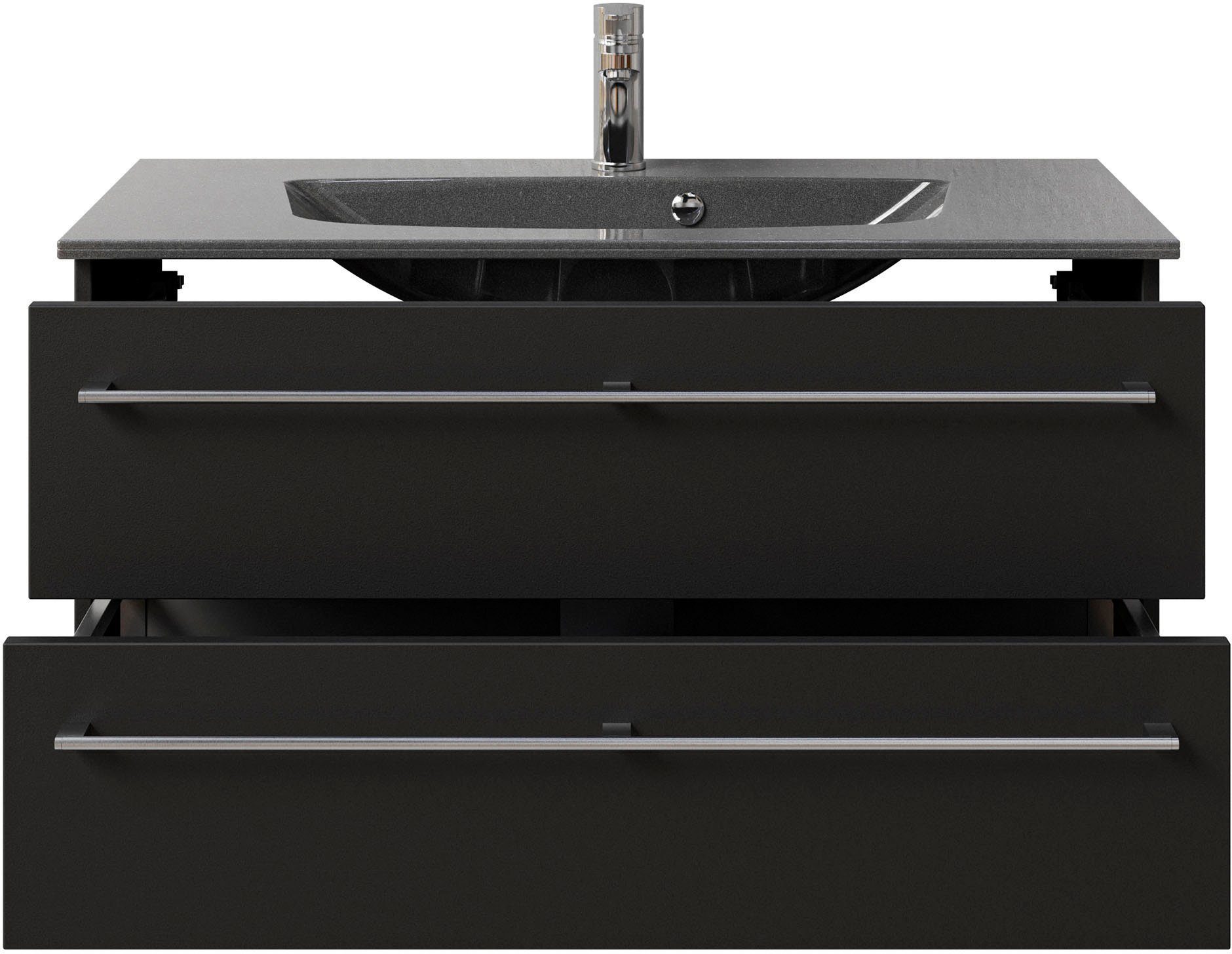 Saphir Wastafelonderkast Serie 6025 mineraalmarmeren wastafel met onderkast, 97 cm breed (2-delig)