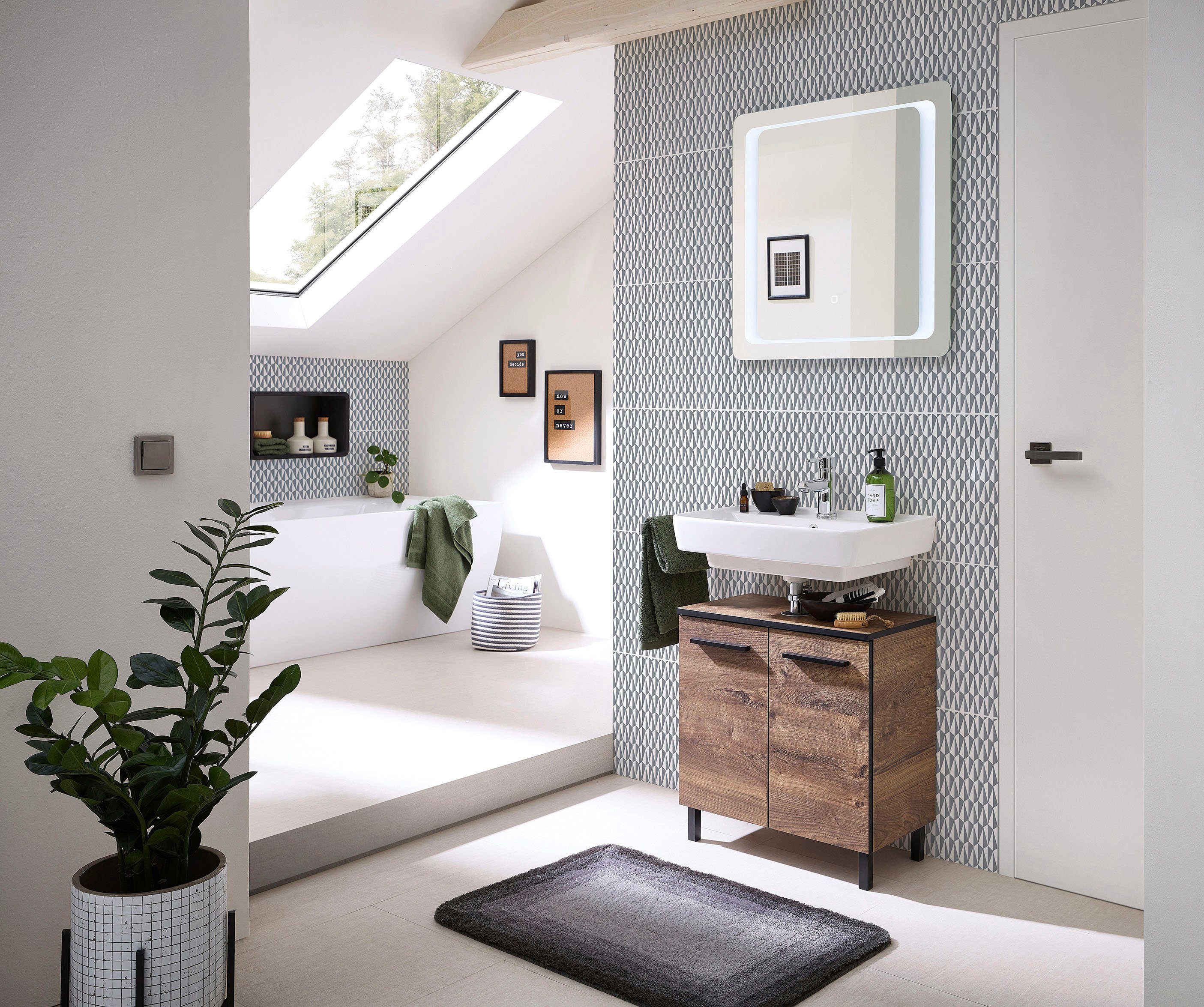 Saphir Badspiegel Quickset spiegel incl. LED verlichting en touch sensor, 70 cm breed