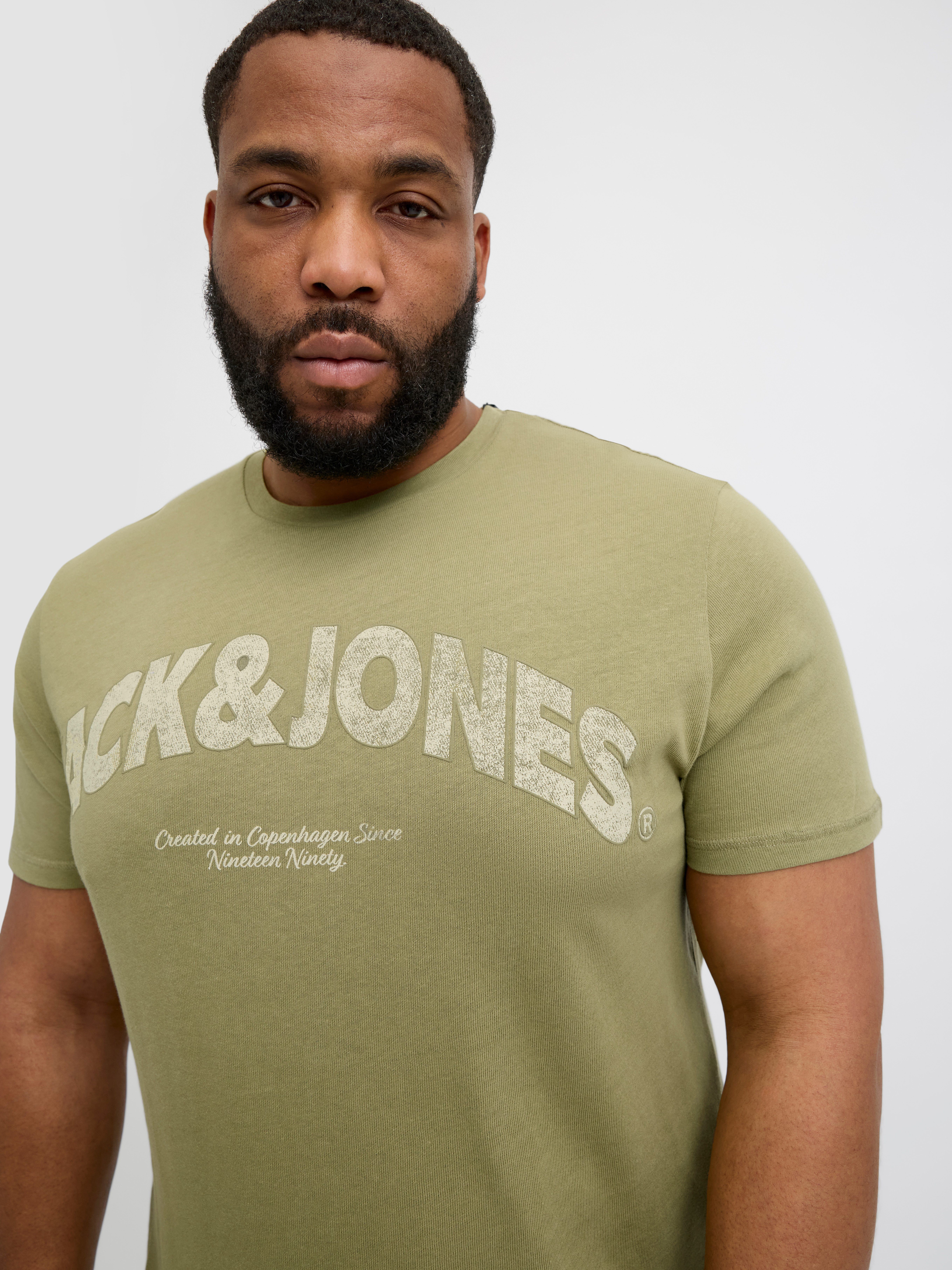 Jack & Jones PlusSize Shirt met print JORALMERIA BOLD BRANDING TEE SS CN PLS