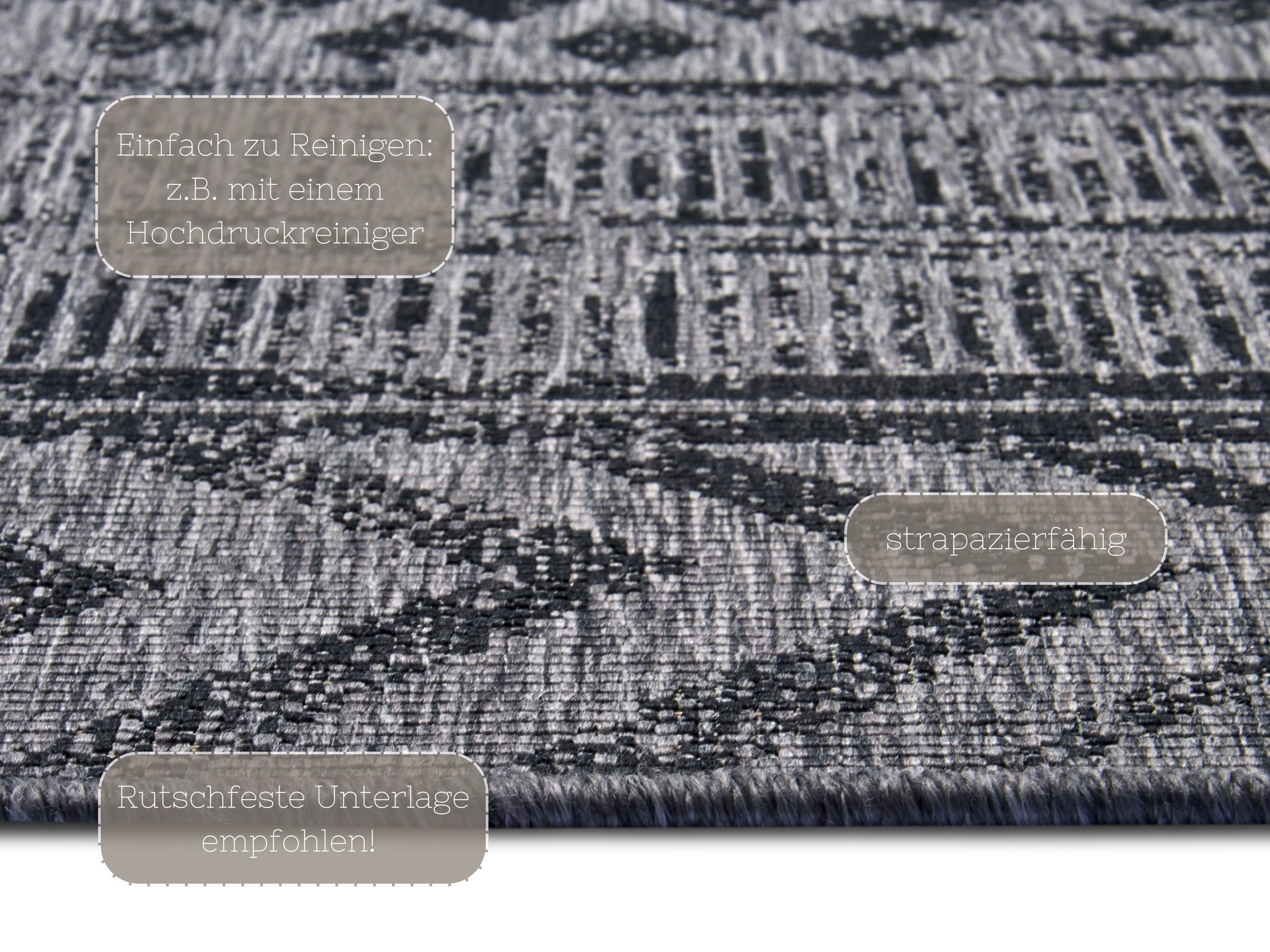 NORTHRUGS Vloerkleed BIRI tweezijdig te gebruiken kleed Binnen- en buitengebruik, weerbestendig, balkon, loper, woonkamer, waterbestendig, boho