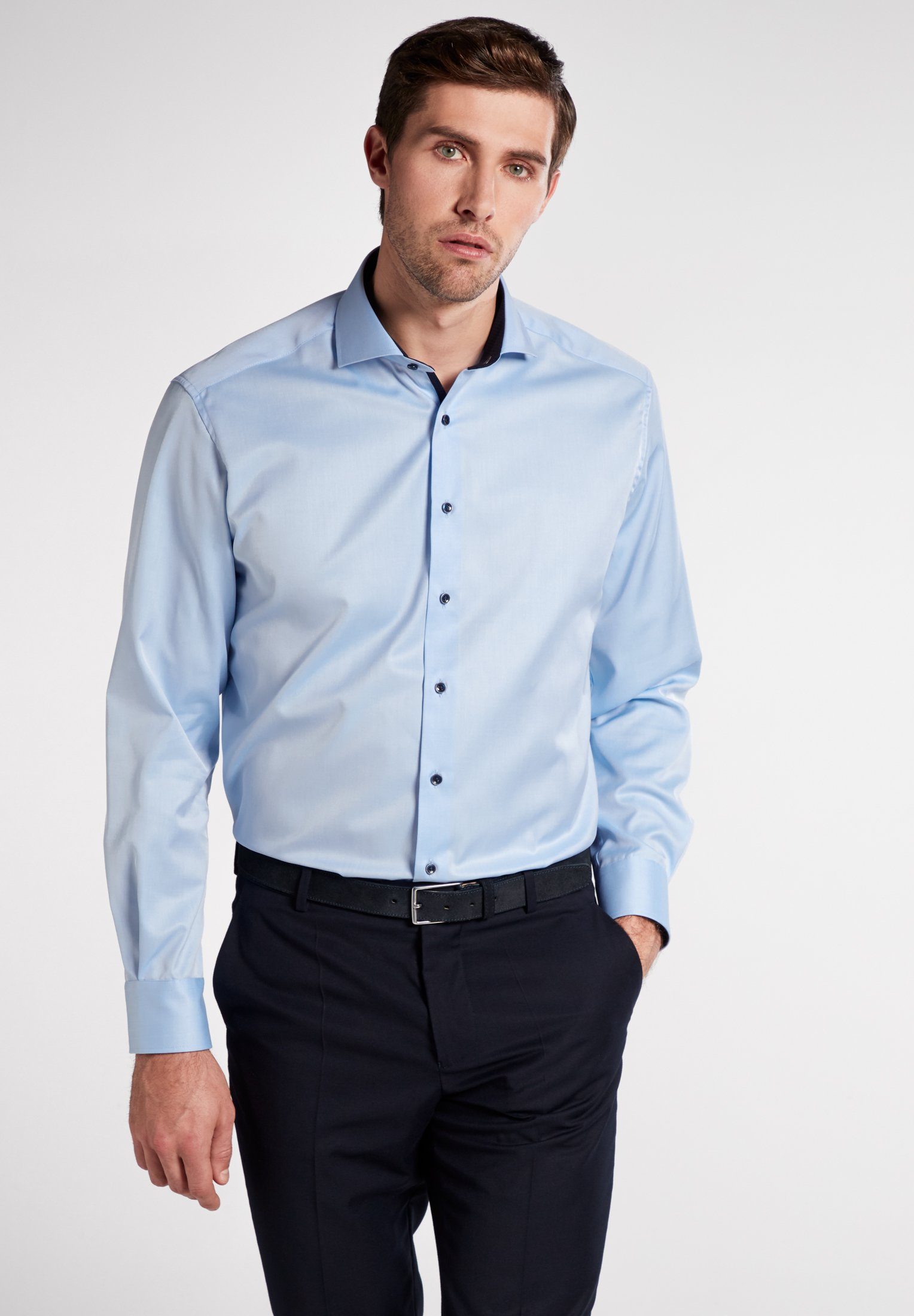 Eterna Overhemd met lange mouwen Comfort fit NON IRON (strijkvrij)