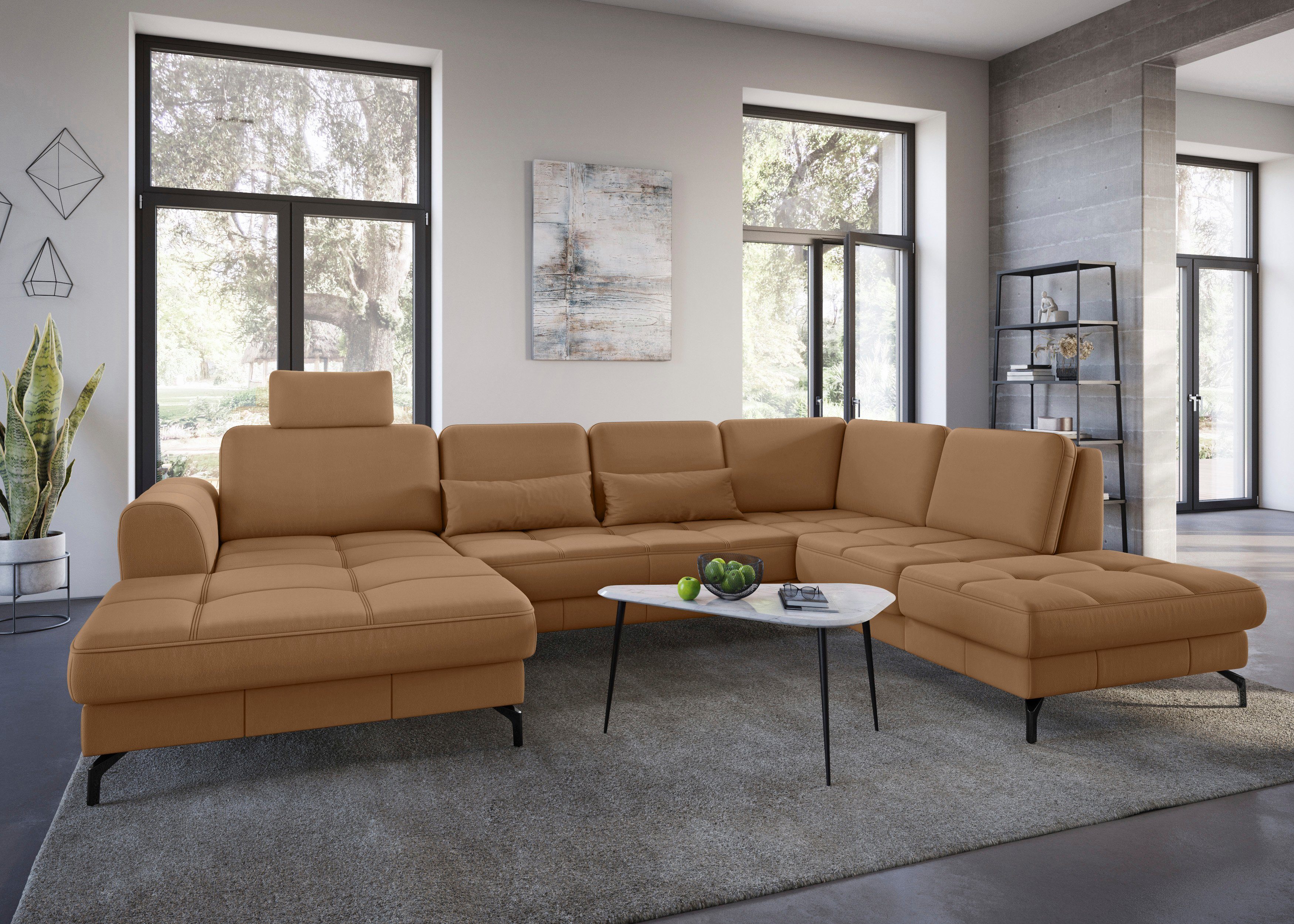 sit&more Zithoek Bendigo U-vorm inclusief zitdiepteverstelling, bodemvrijheid 12 cm, in 2 pootkleuren