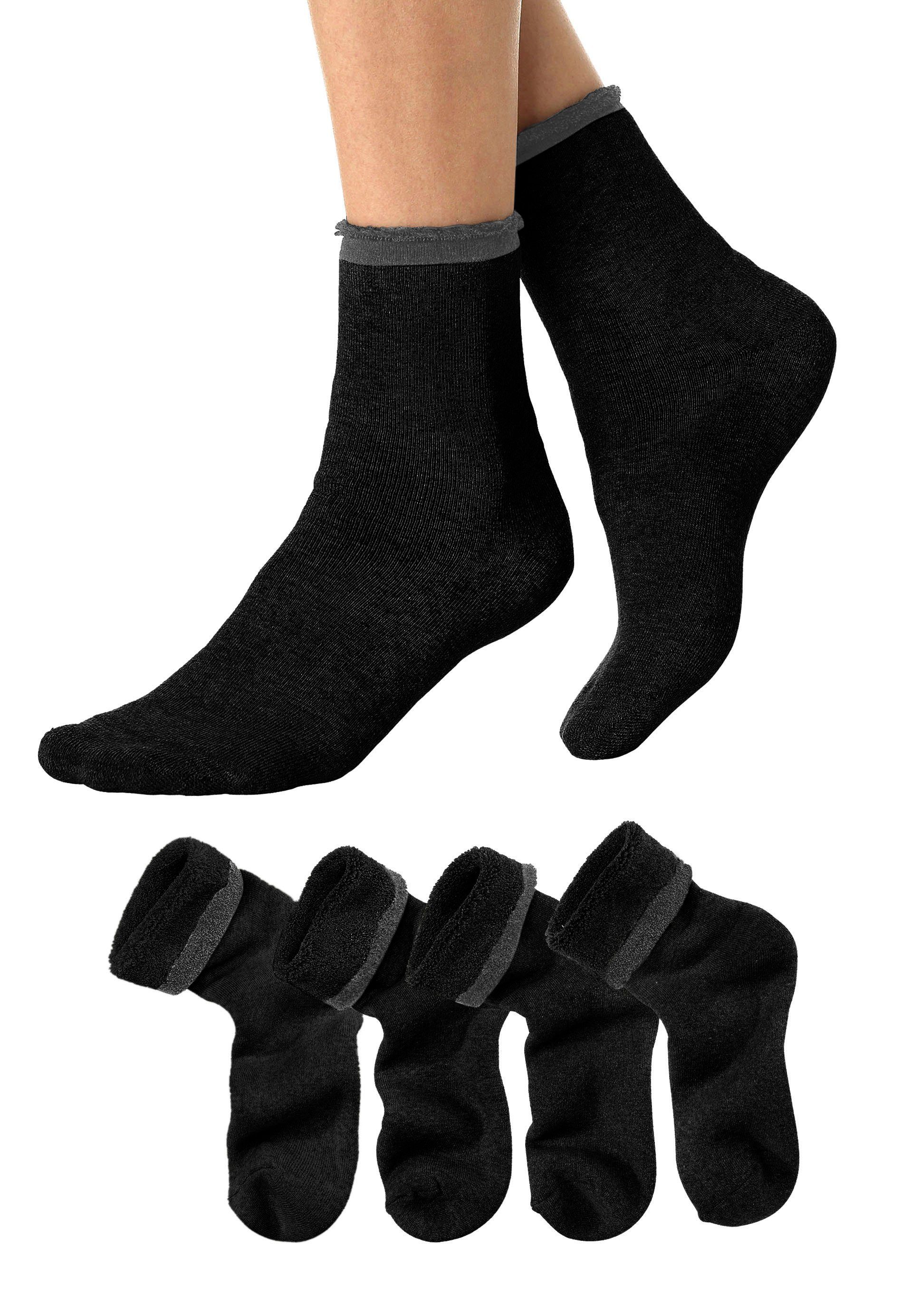 Lavana Wellness-sokken met frottébinnenkant (set, 4 paar)