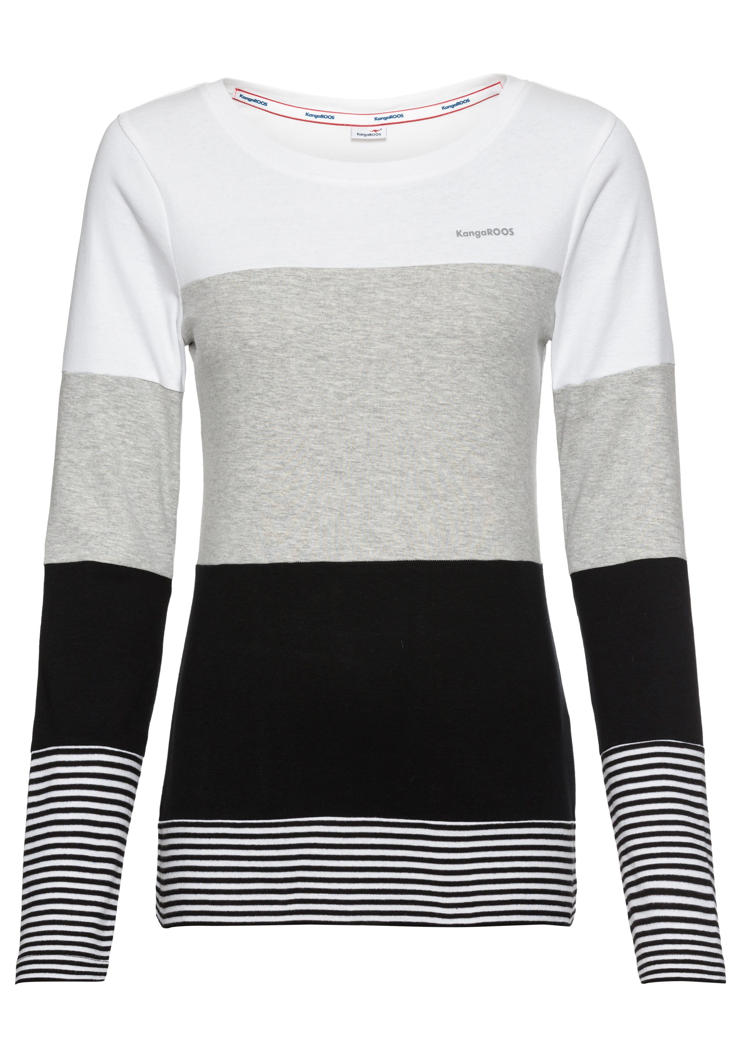 KangaROOS Longsleeve met lange mouwen figuurvolgende pasvorm colourblocking-look