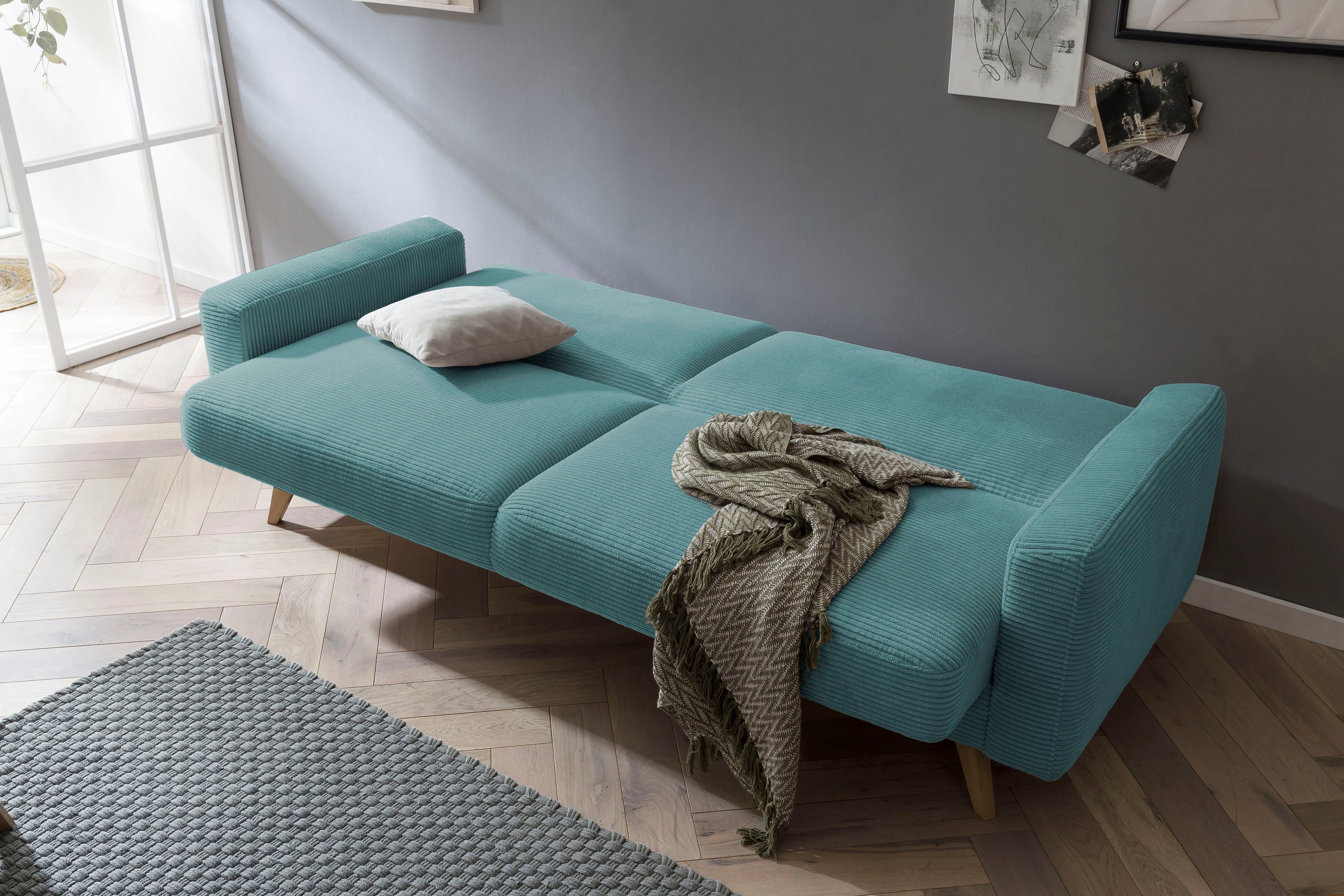 exxpo - sofa fashion 3-zitsbank Samso, elegant en comfortabel, actuele cord bekleding, kantelbank
