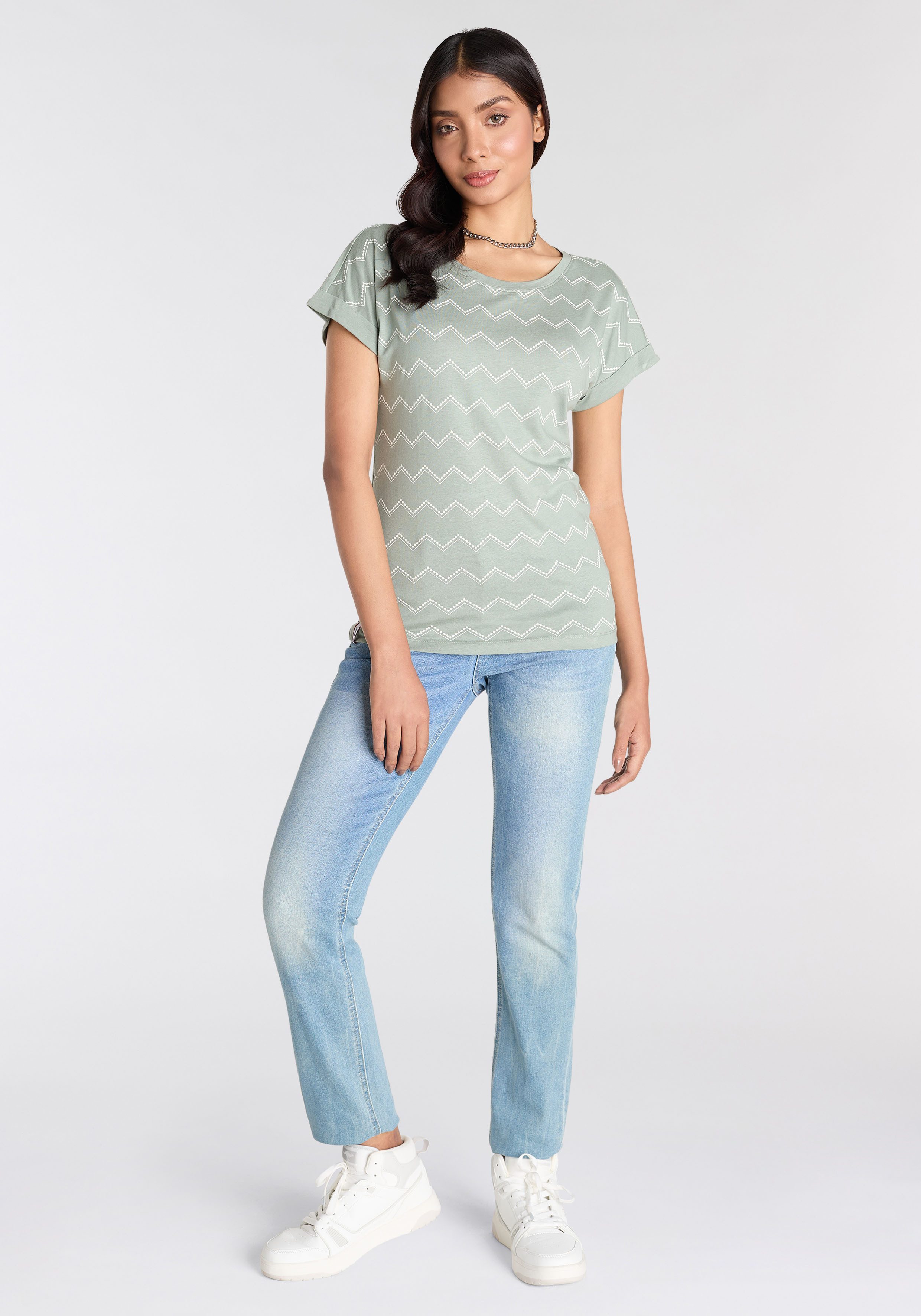 KangaROOS Shirt met korte mouwen met zigzagpatroon