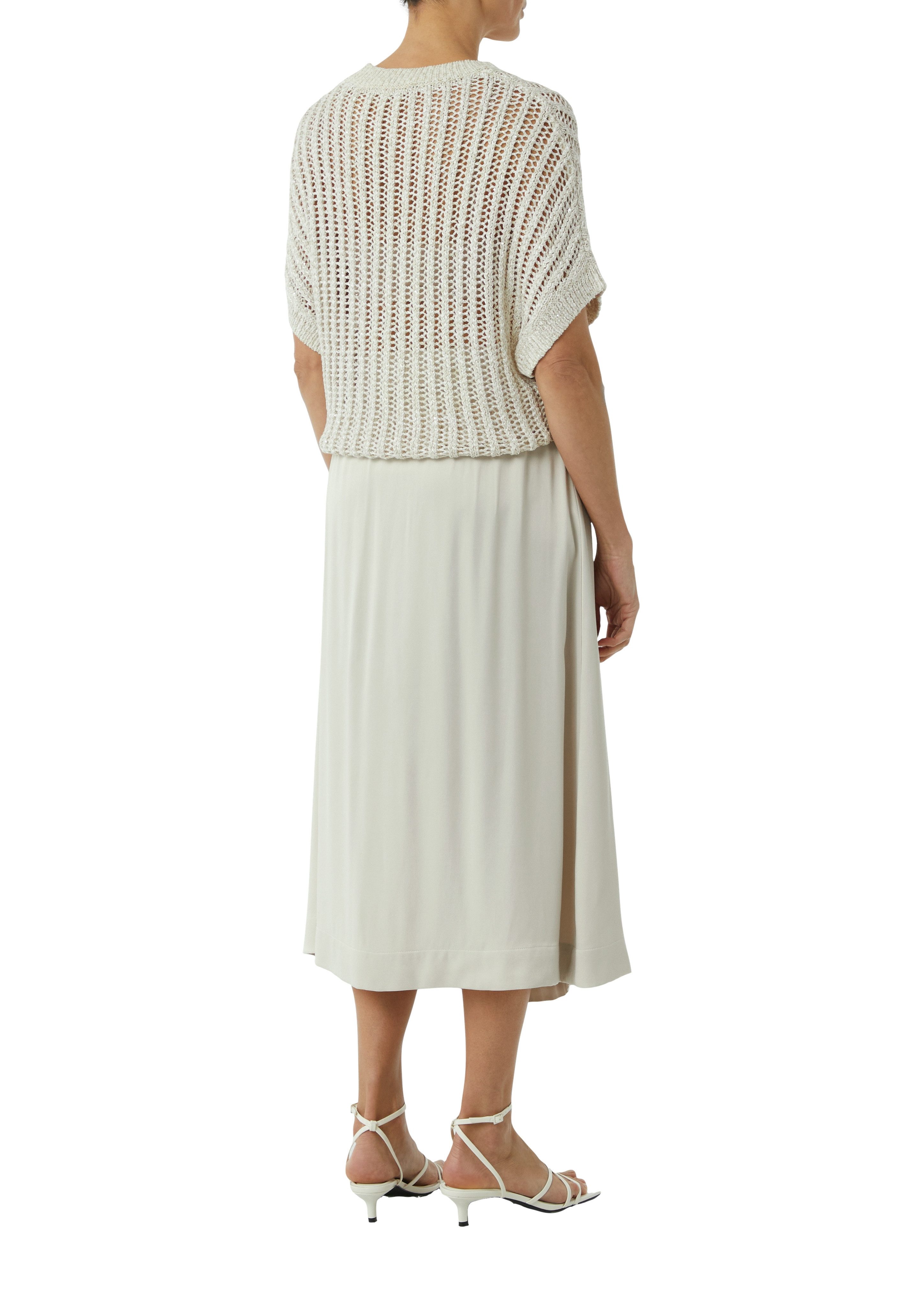 Comma Satijnen rok met elastische taille