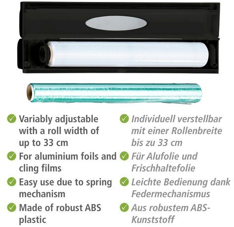 WENKO Foliedispenser Perfect Cutter voor aluminiumfolie en vershoudfolie, van kunststof