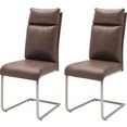 mca furniture vrijdragende stoel pia stoel belastbaar tot 120 kg, kussen-look (set, 2 stuks) bruin