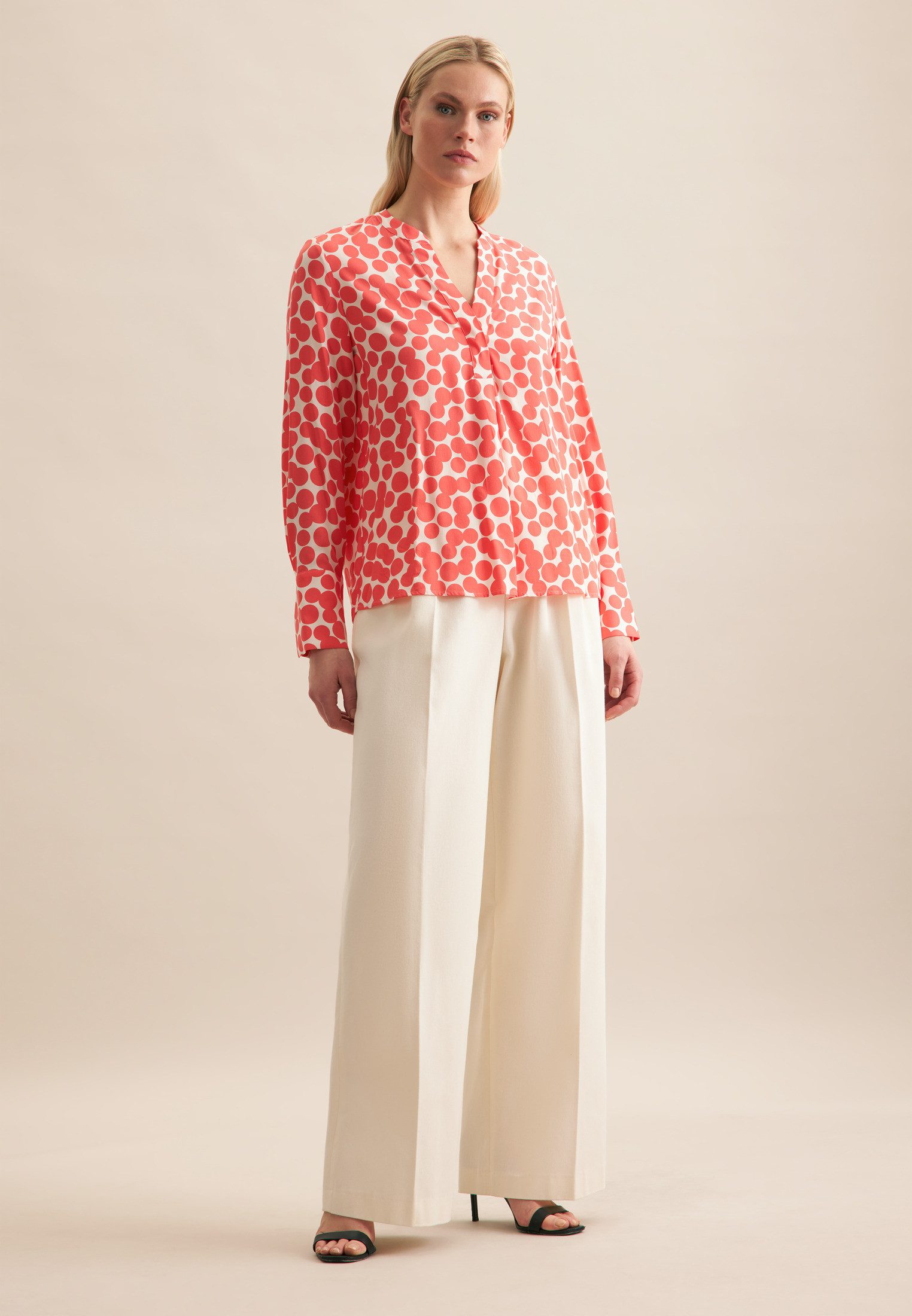 seidensticker Klassieke blouse Zwarte roos Tuniek stippen