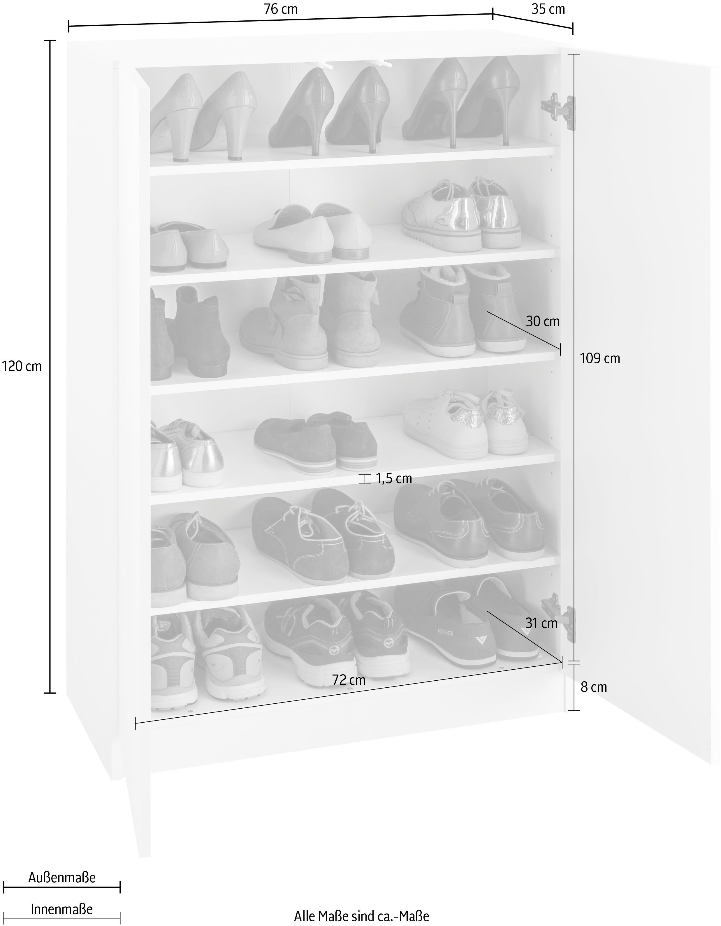 borchardt Möbel Schoenenkast Vaasa3 Breedte 76 cm