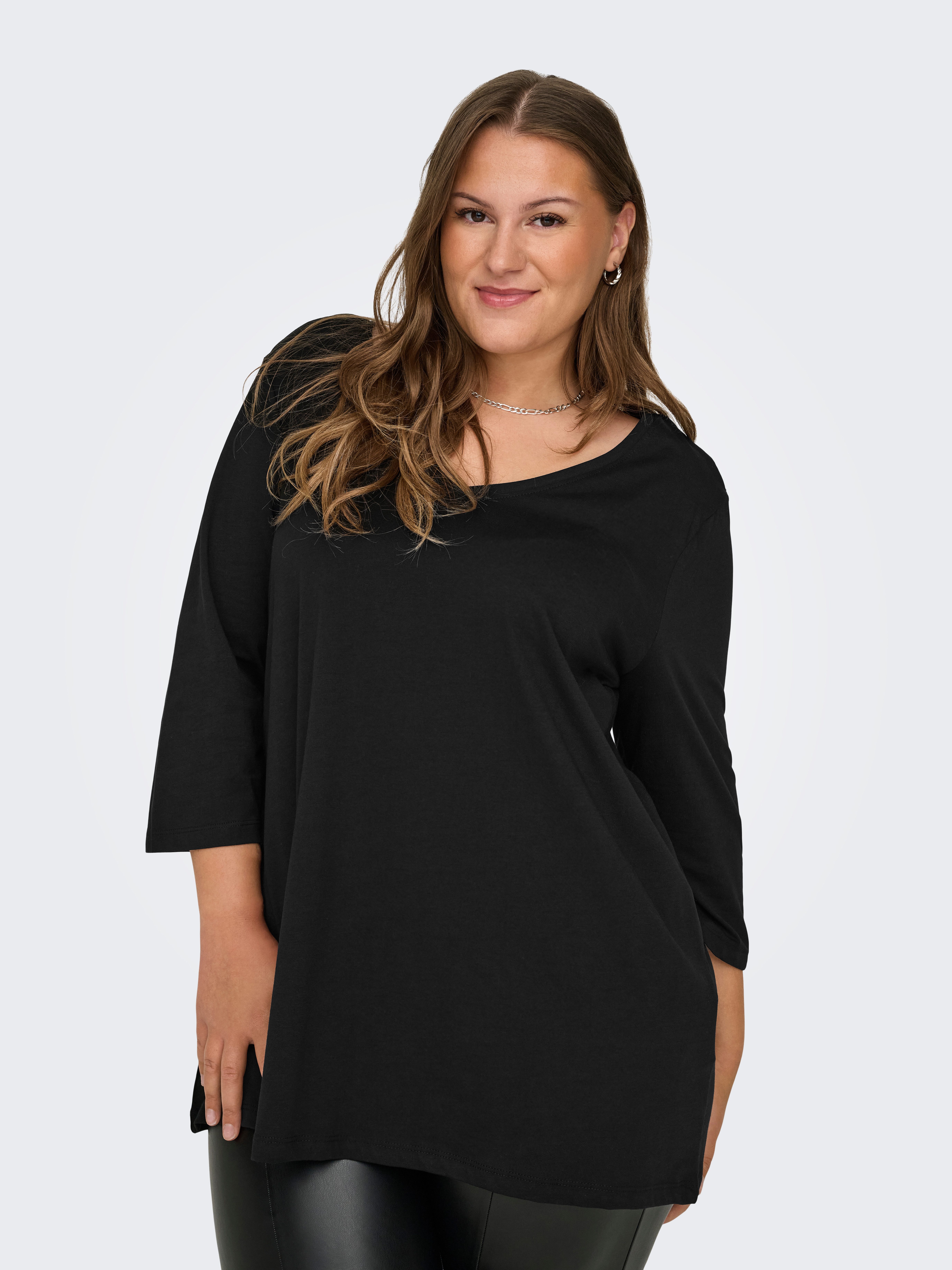 ONLY CARMAKOMA Shirt met 3 4 mouwen CARBONNIE LIFE 3 4 V-NECK A-SHAPE JRS