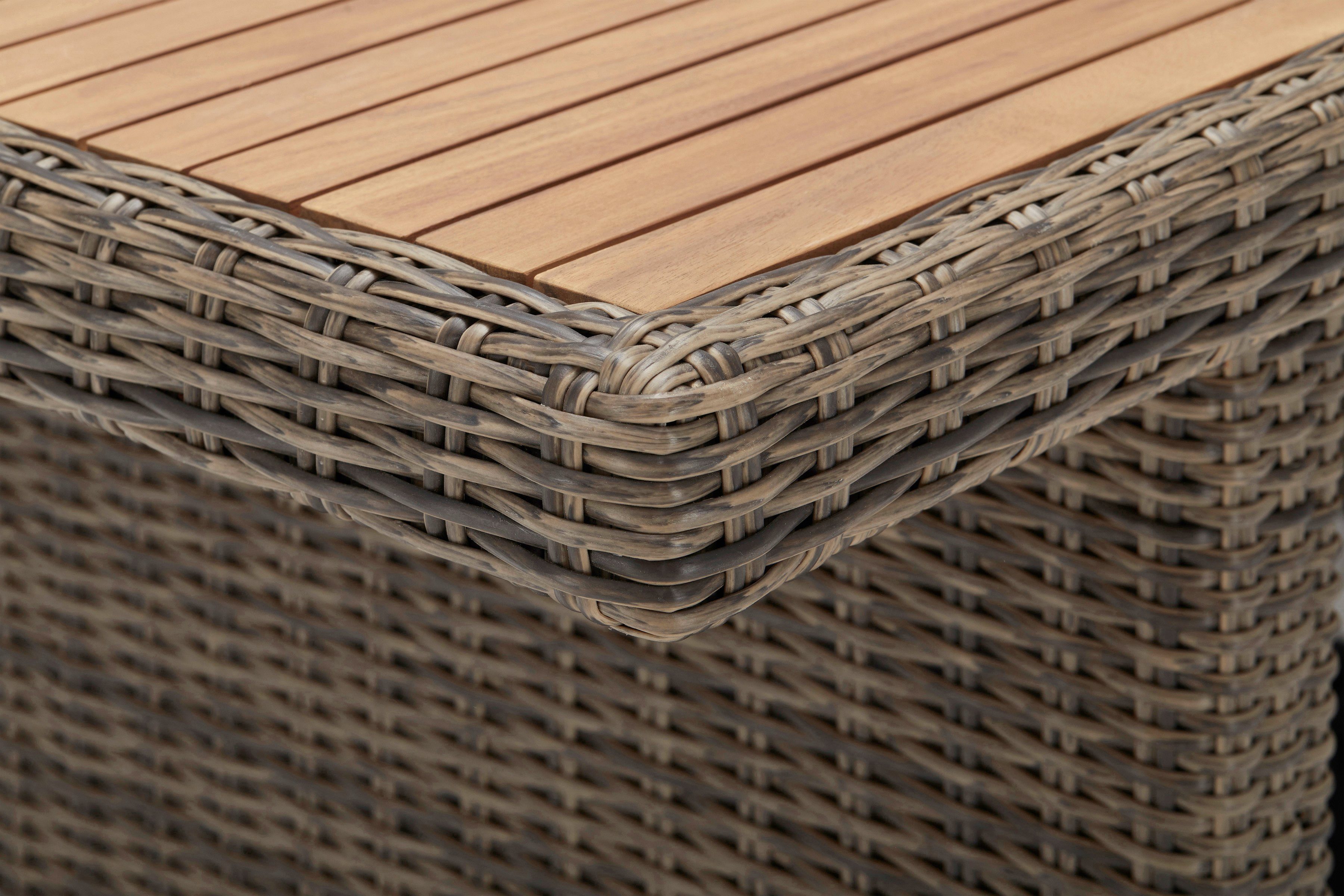 MERXX Tuin-eethoek Toscane Aluminium, polyrotan, acaciahout FSC 100%, geschikt voor 6 personen (13-delig)