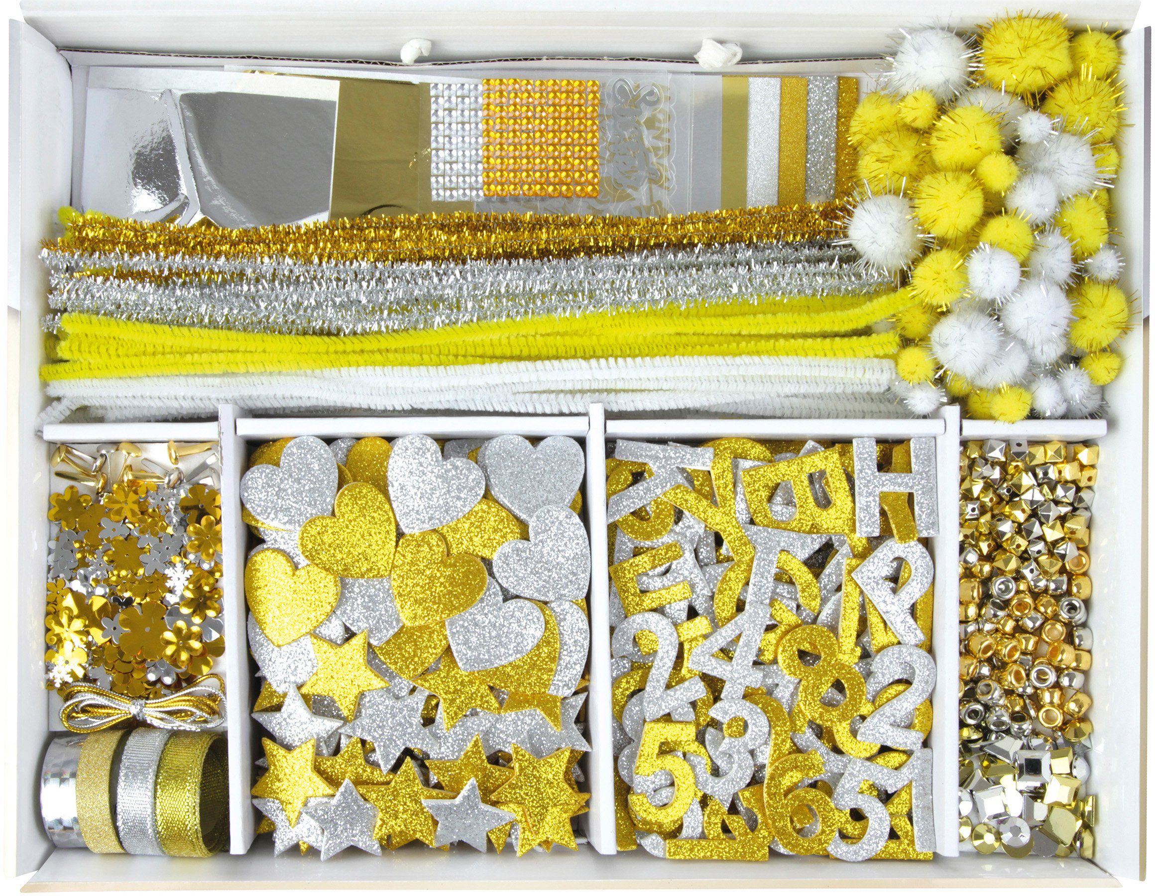 Lena® Knutselset Knutselkoffer goud & zilver