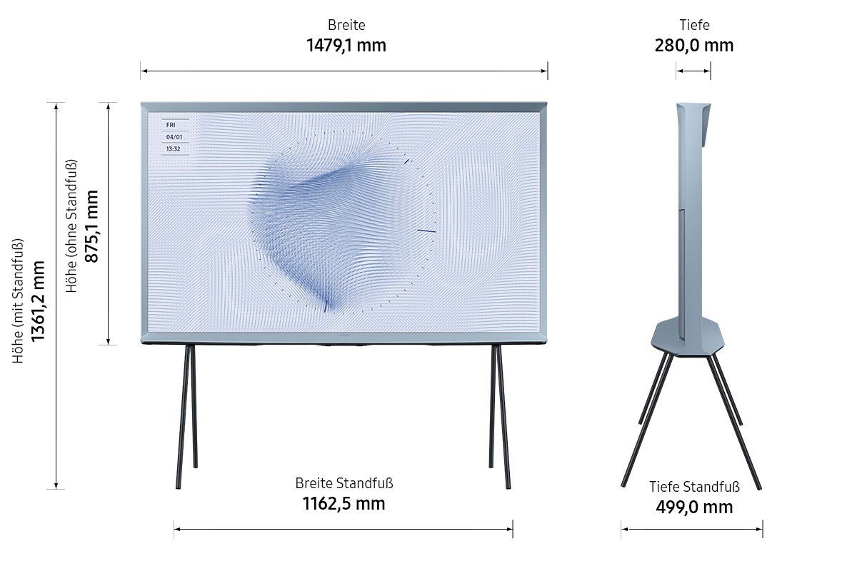 Samsung Led-TV GQ65LS01BHU, 163 cm / 65", 4K Ultra HD, Smart TV - Google TV, iconisch design, mat display, afneembare voetstandaards