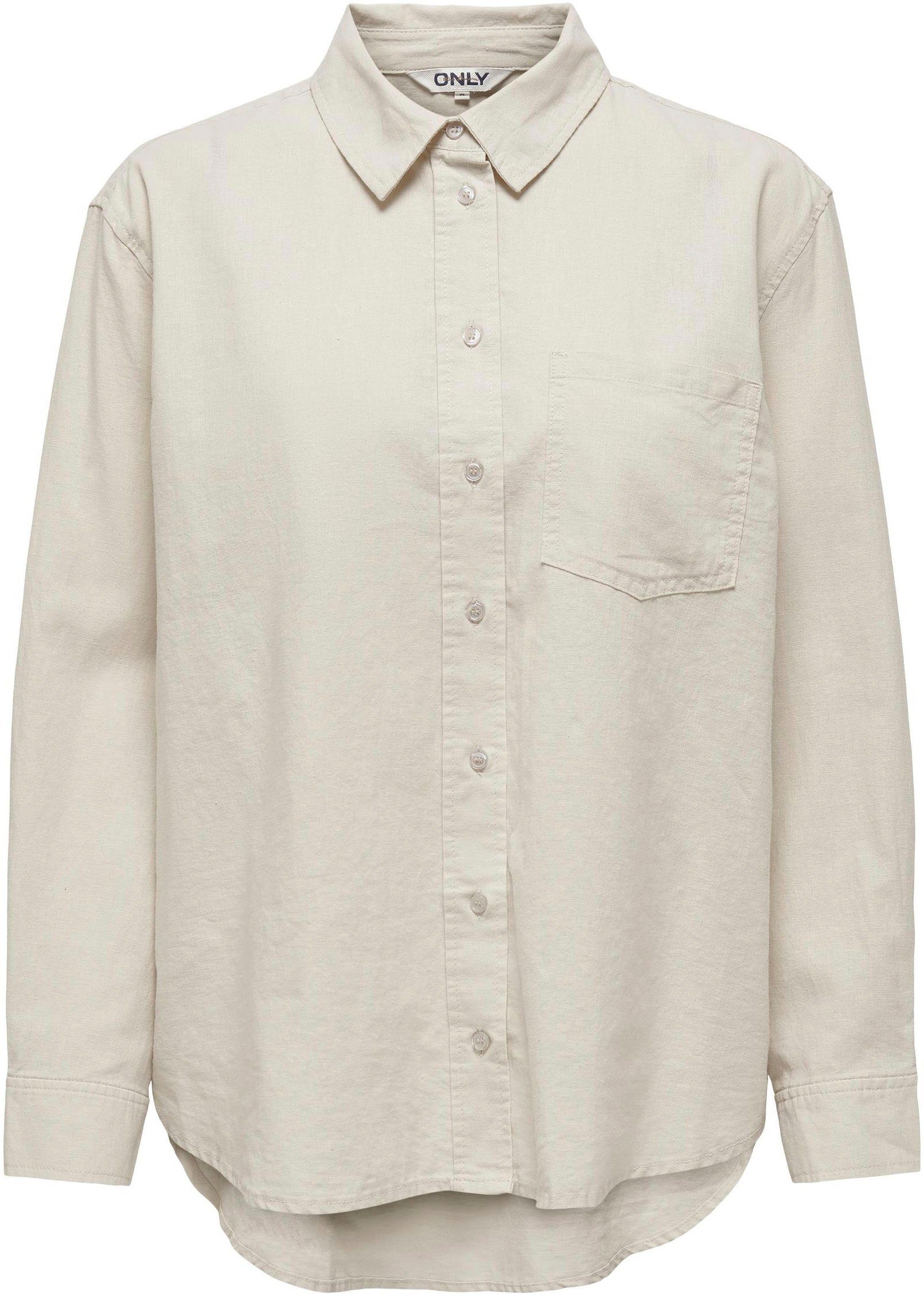 Only Lange blouse ONLTOKYO L/S LINEN BLEND SHIRT