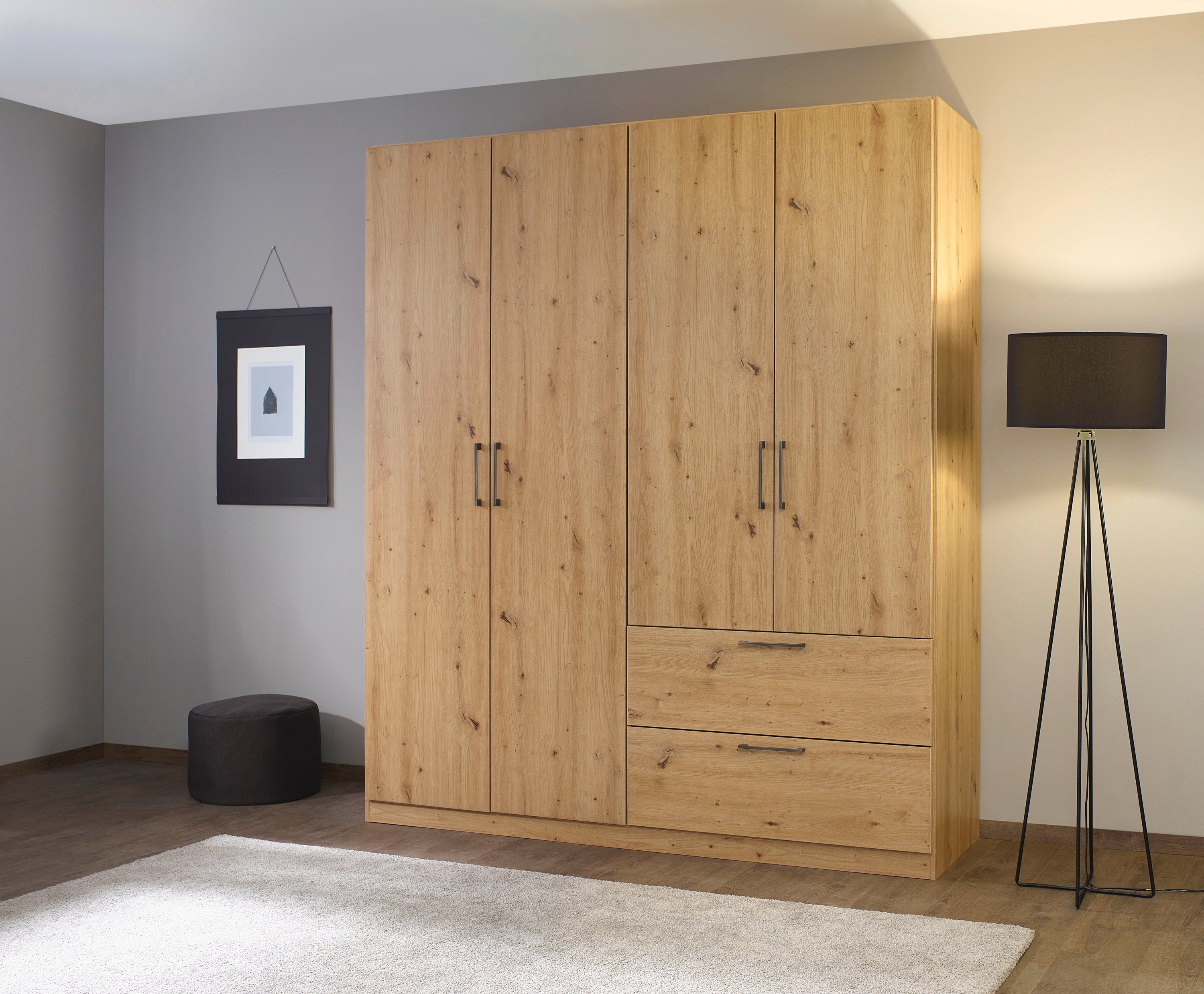 Slaapkamerserie Compleet slaapkamer Challenger (Set van 4 delen) Kast 2 breedtes, bed 3 breedtes, 2 nachttafels MADE IN GERMANY