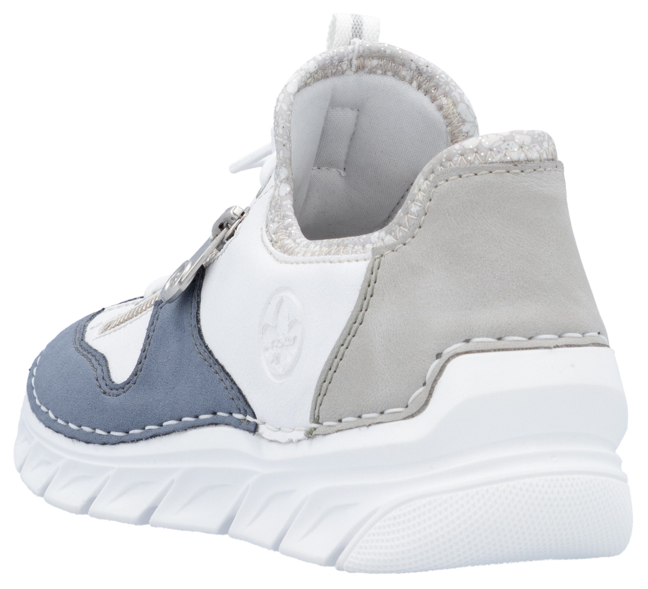 Rieker Slip-on sneakers Slipper, vrijetijdsschoen met contrasterende afwerkingen